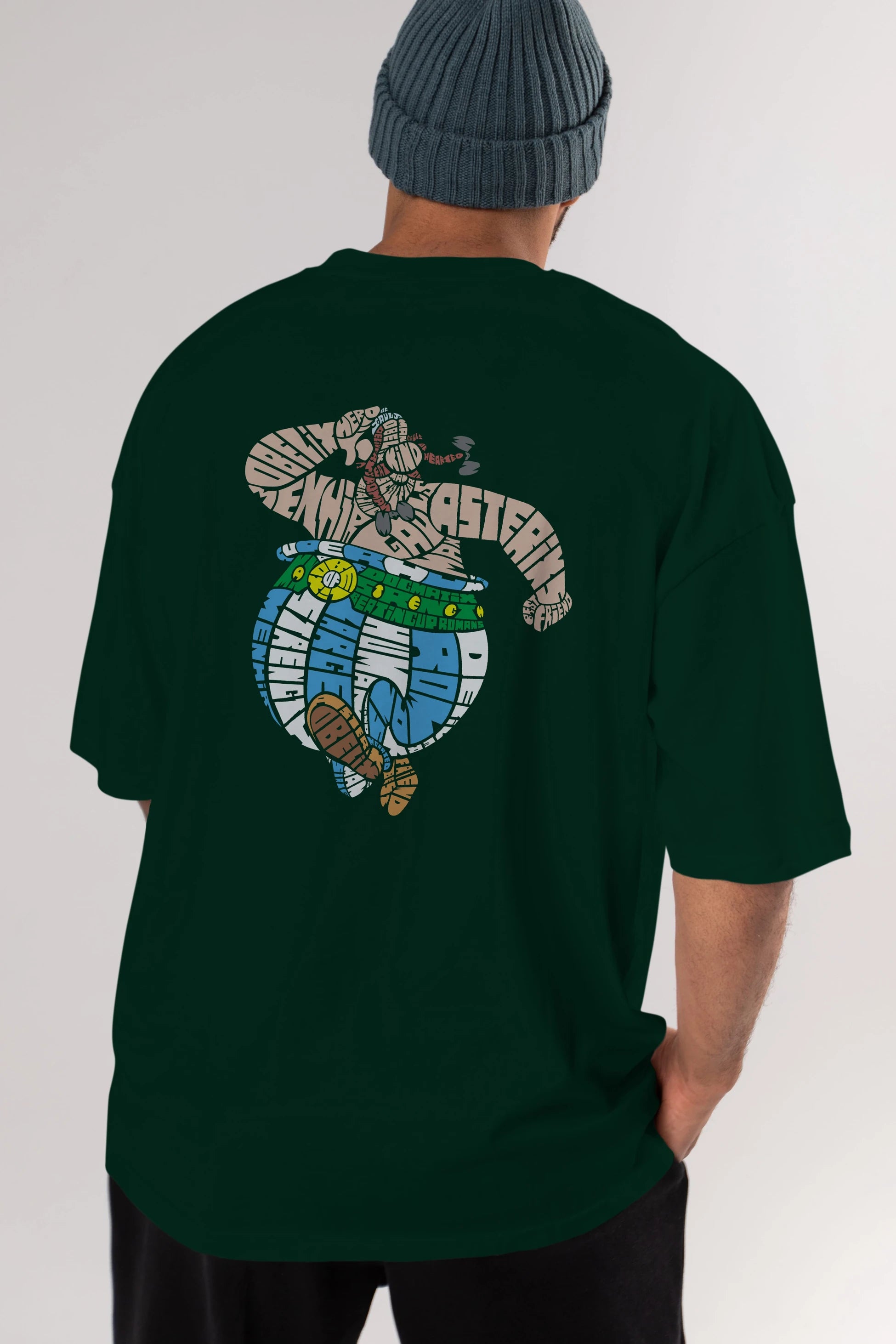 Obelix Arka Baskılı Oversize t-shirt %100 pamuk Erkek Kadın Unisex