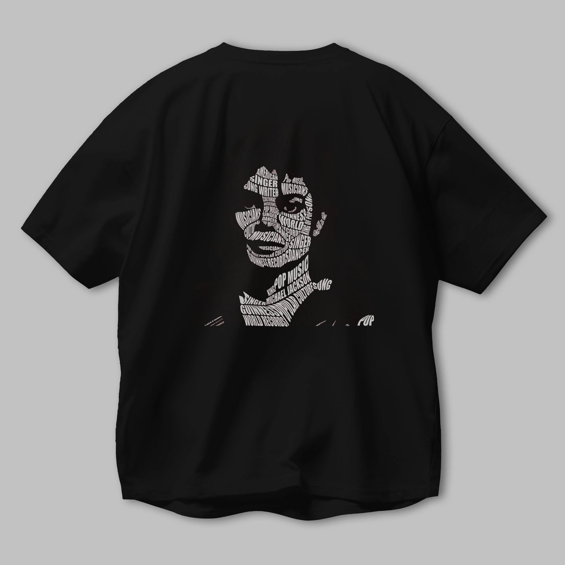 Michael Jackson Calligram Arka Baskılı Oversize t-shirt %100 pamuk Erkek Kadın Unisex