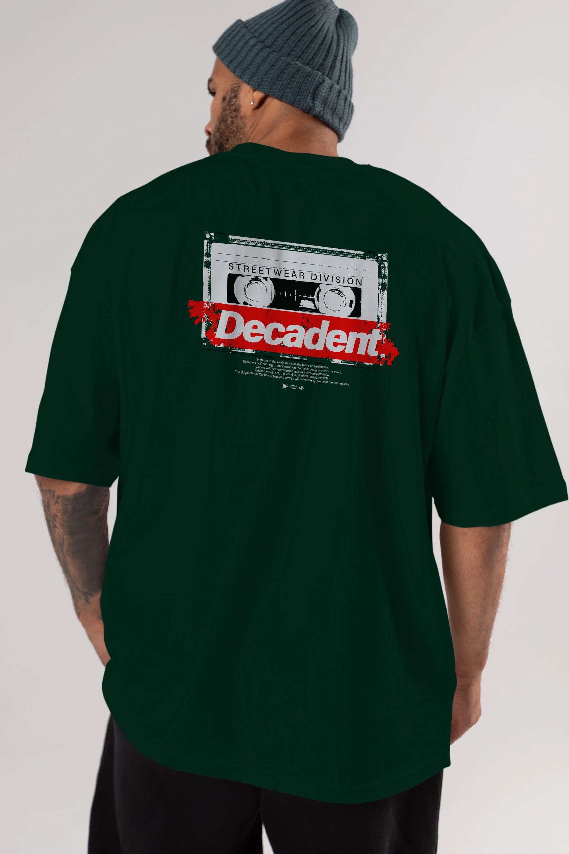 Decadent Arka Baskılı Oversize t-shirt Erkek Kadın Unisex