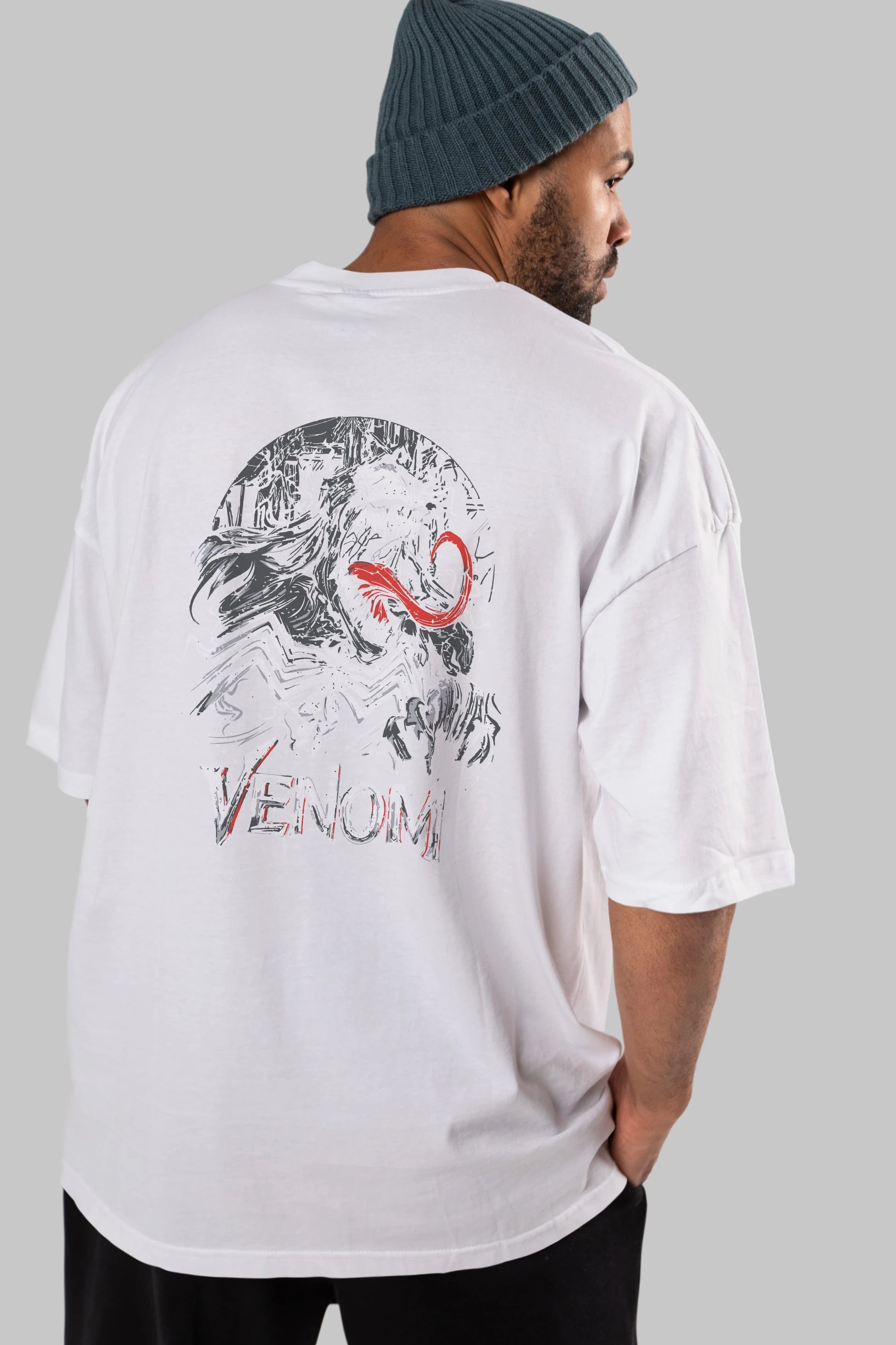 Venom (13) Arka Baskılı Oversize t-shirt Erkek Kadın Unisex %100 Pamuk Bisiklet Yaka tişort