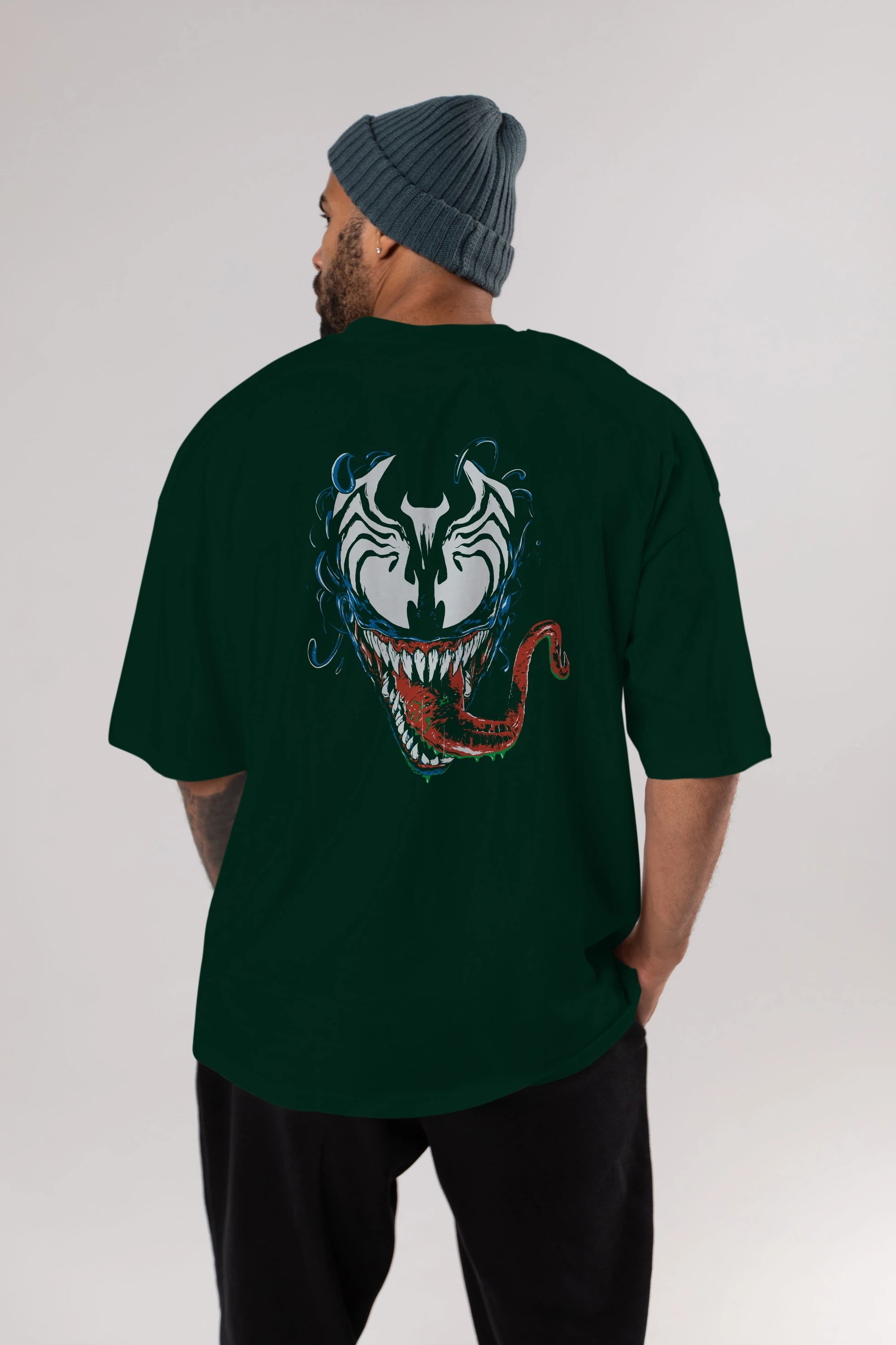 Venom (2) Arka Baskılı Oversize t-shirt Erkek Kadın Unisex %100 Pamuk Bisiklet Yaka tişort