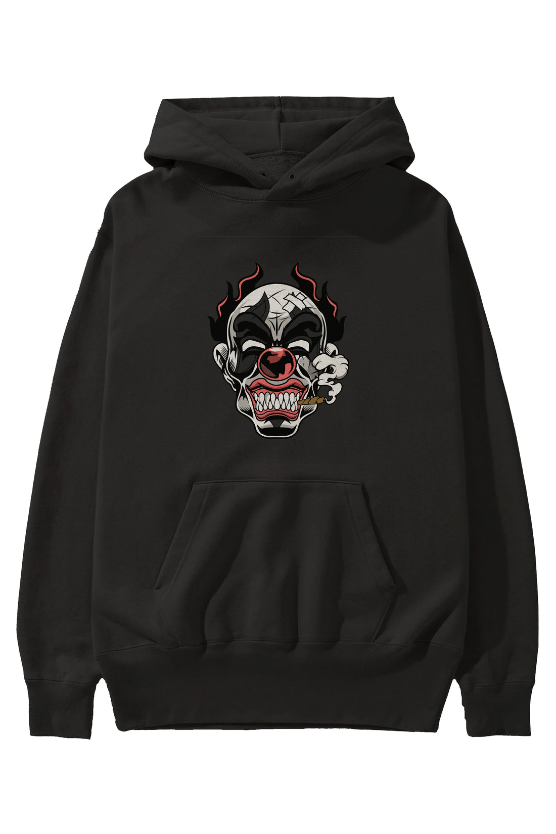 Clown Horror Ön Baskılı Hoodie Oversize Kapüşonlu Sweatshirt Erkek Kadın Unisex