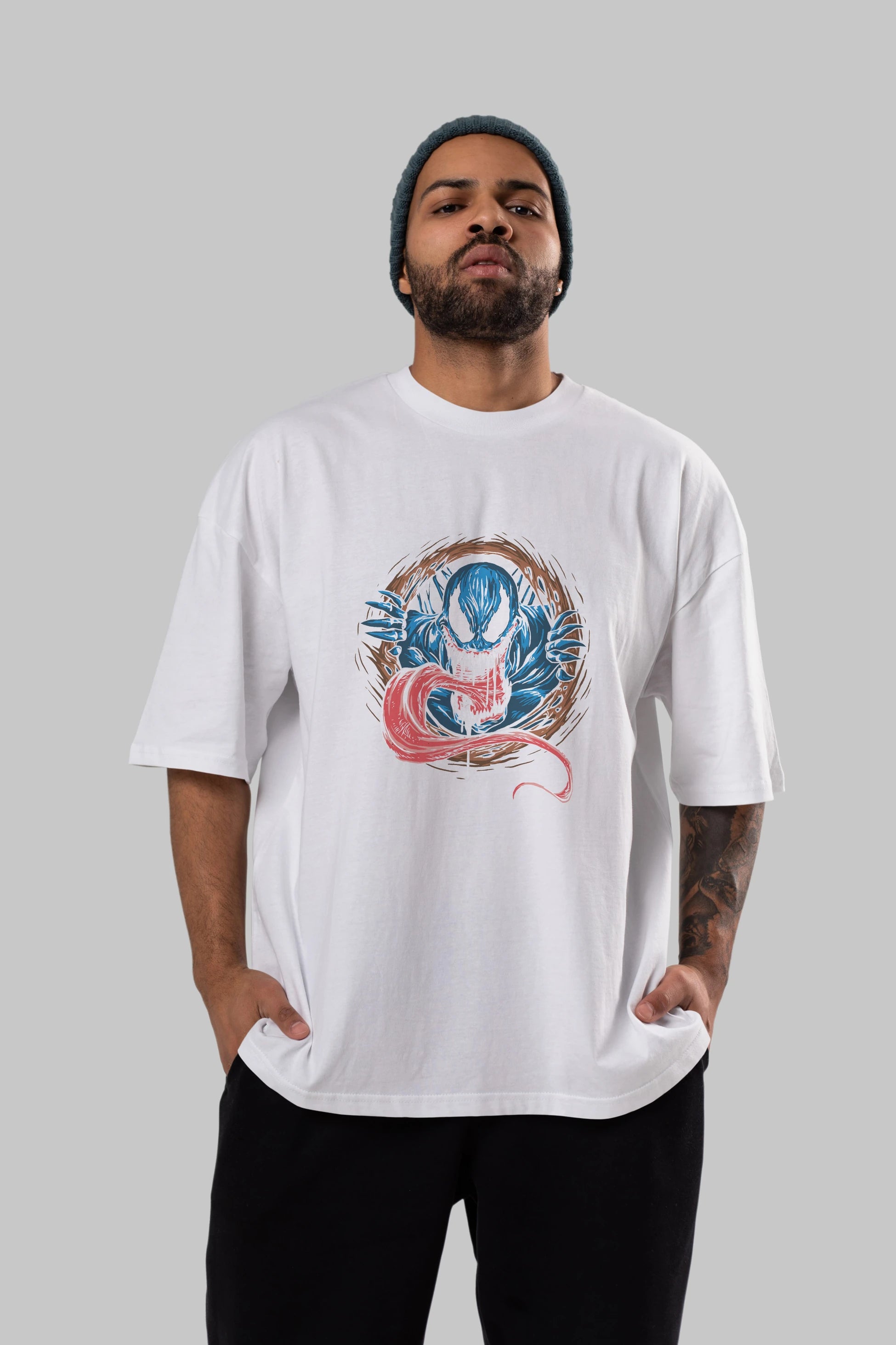 Venom (7) Ön Baskılı Oversize t-shirt Erkek Kadın Unisex %100 Pamuk Bisiklet Yaka tişort