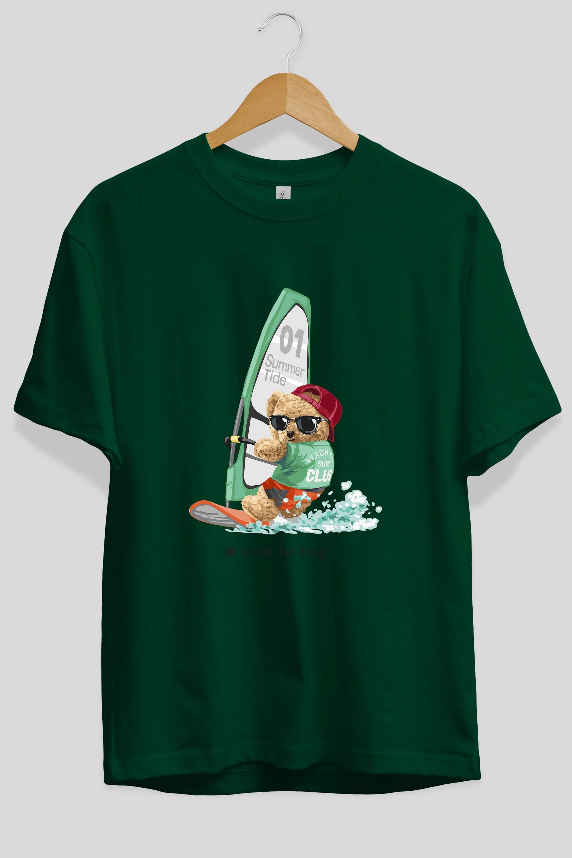 Teddy Bear Summer Tide Ön Baskılı Oversize t-shirt Erkek Kadın Unisex %100 Pamuk