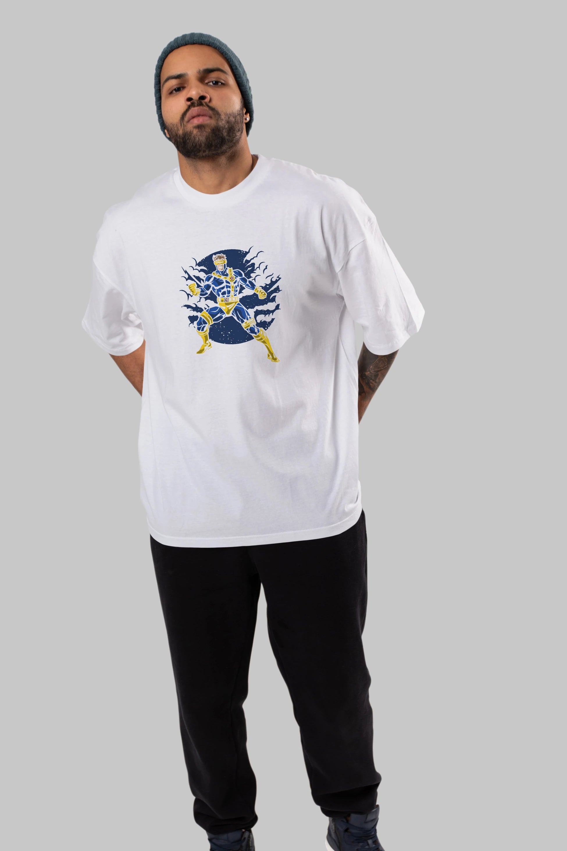 CYCLOPS Ön Baskılı Oversize t-shirt Erkek Kadın Unisex %100 Pamuk tişort