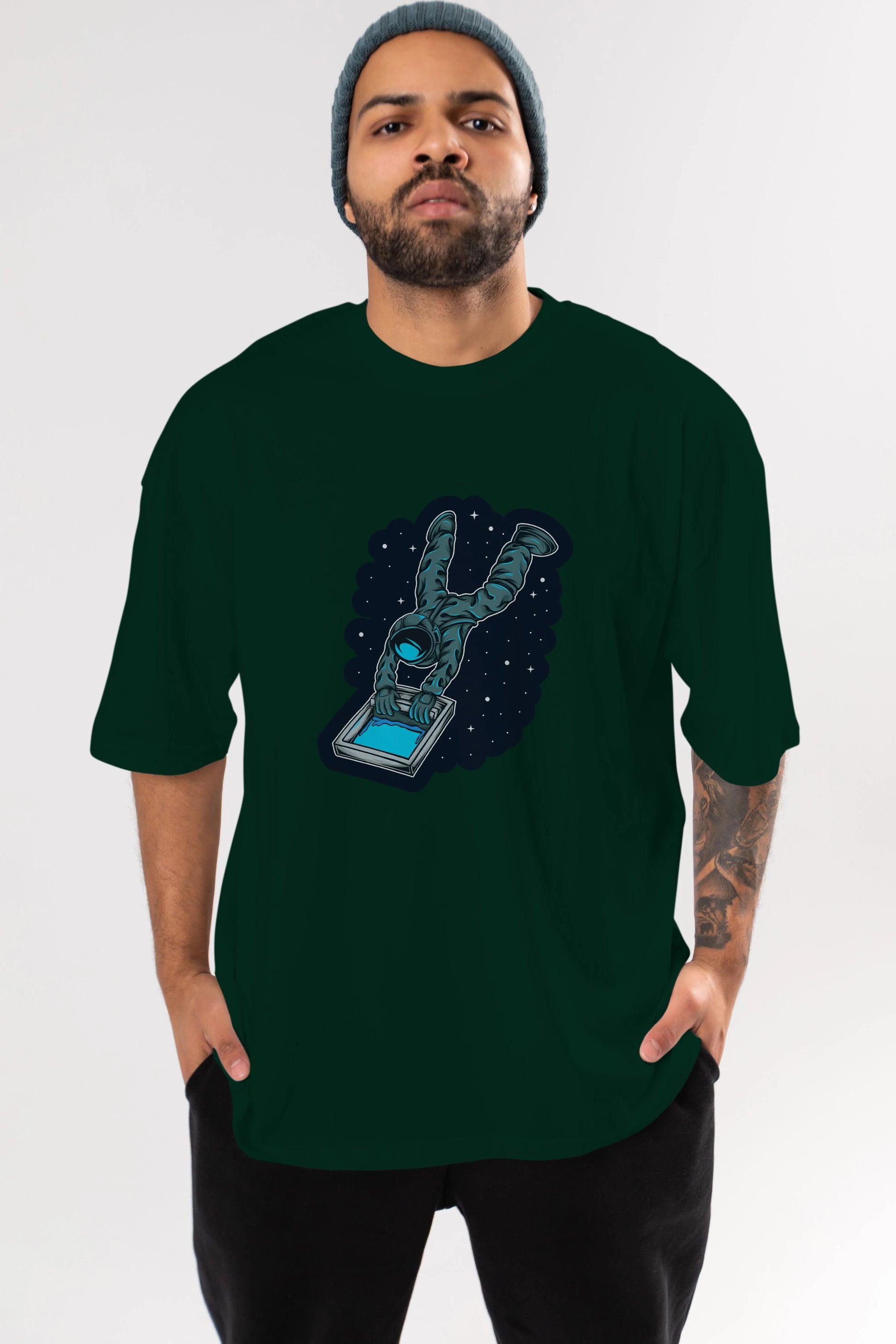 Astroscreen Sticker Ön Baskılı Oversize t-shirt Erkek Kadın Unisex