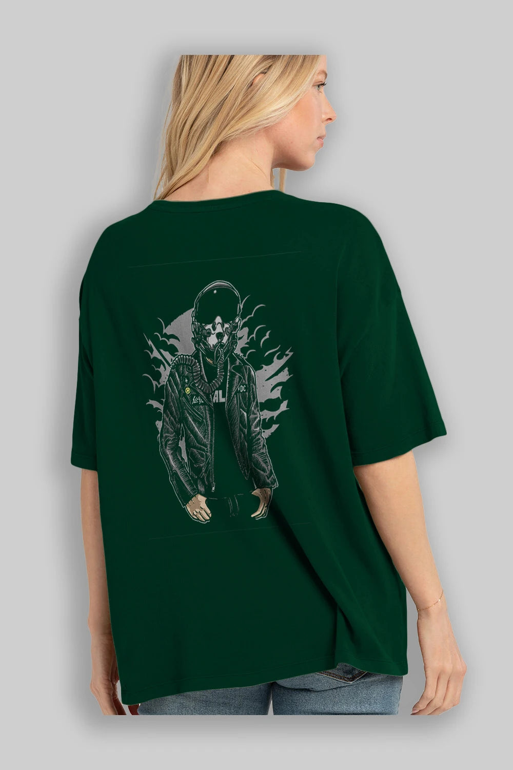 Sky Fighter Arka Baskılı Oversize t-shirt Erkek Kadın Unisex %100 Pamuk