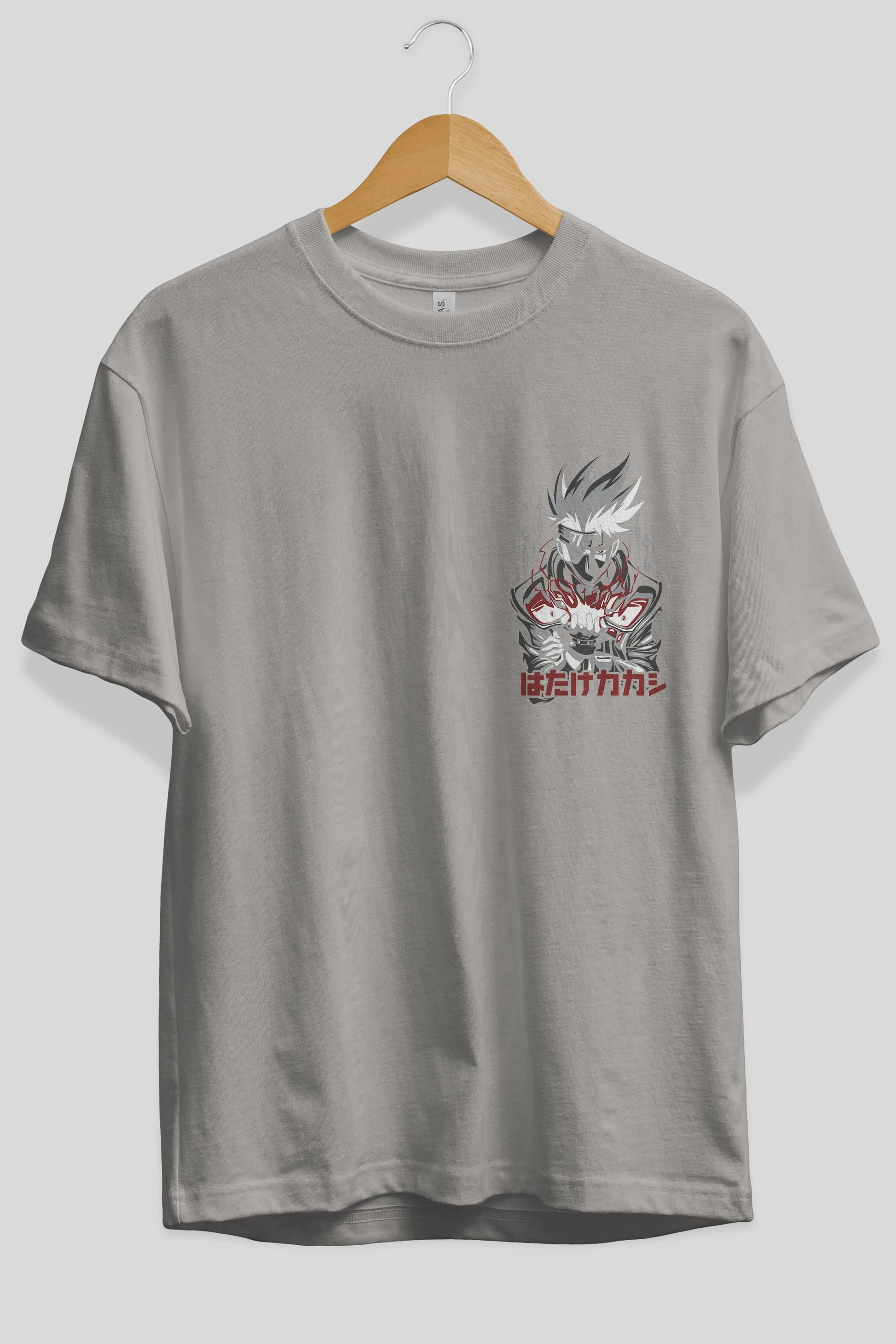 KAKASHI HATAKE NARUTO 1 Ön Sol Baskılı Oversize t-shirt Erkek Kadın Unisex %100 Pamuk Bisiklet Yaka tişort