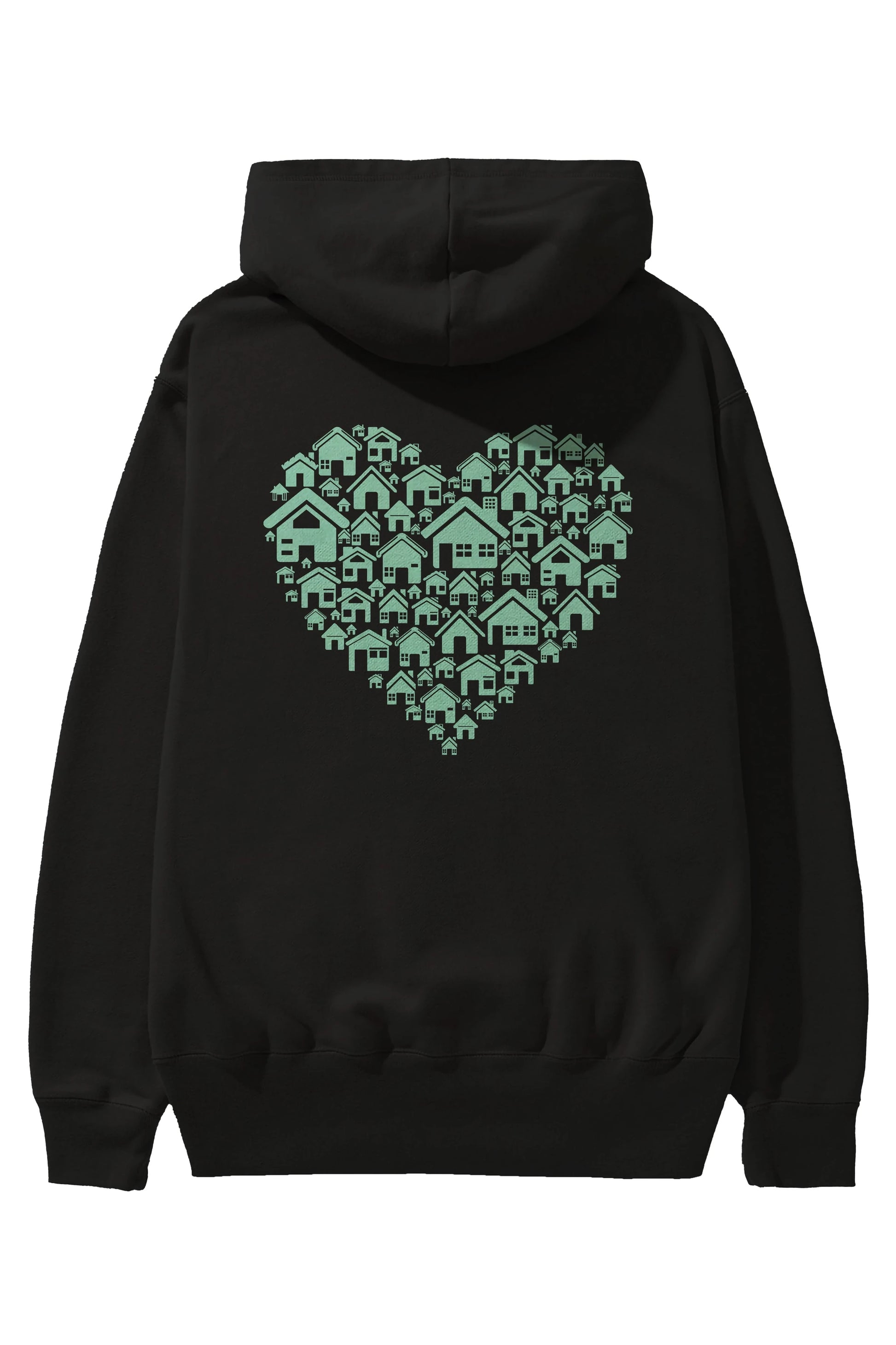 Home Heart Arka Baskılı Hoodie Oversize Kapüşonlu Sweatshirt Erkek Kadın Unisex