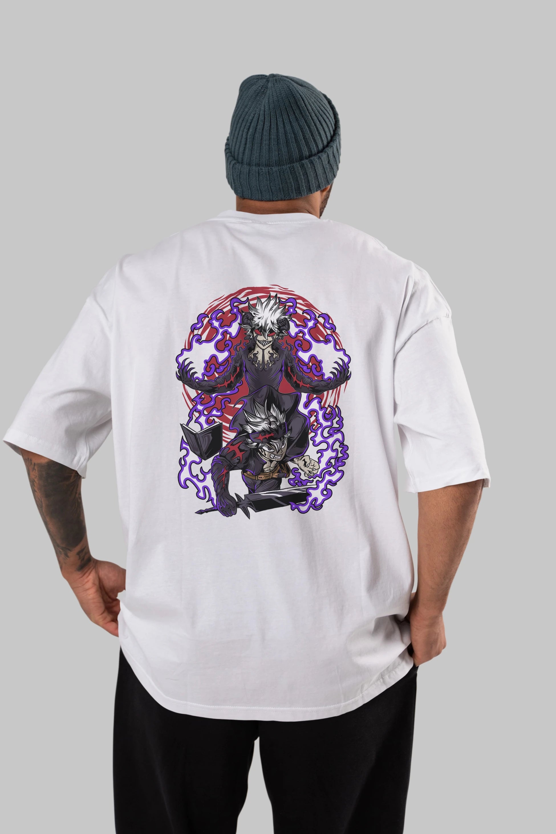 BLACK CLOVER DEVIL UNION Anime Arka Baskılı Oversize t-shirt Erkek Kadın Unisex