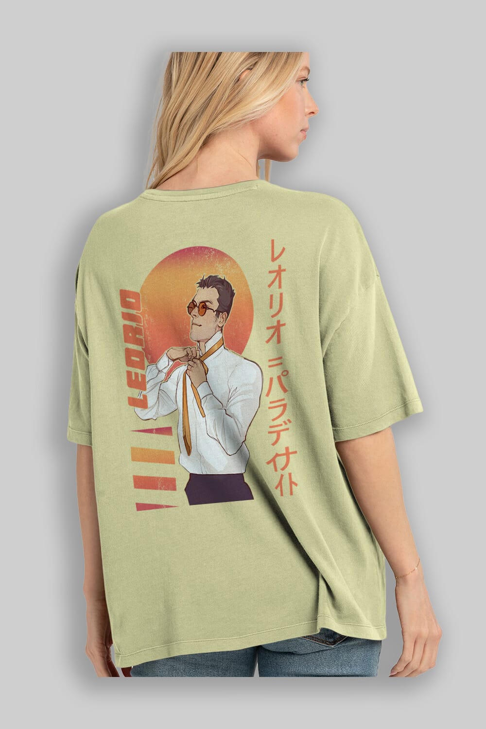 Leorio Paladiknight 5 (2) Anime Arka Baskılı Oversize t-shirt Erkek Kadın Unisex