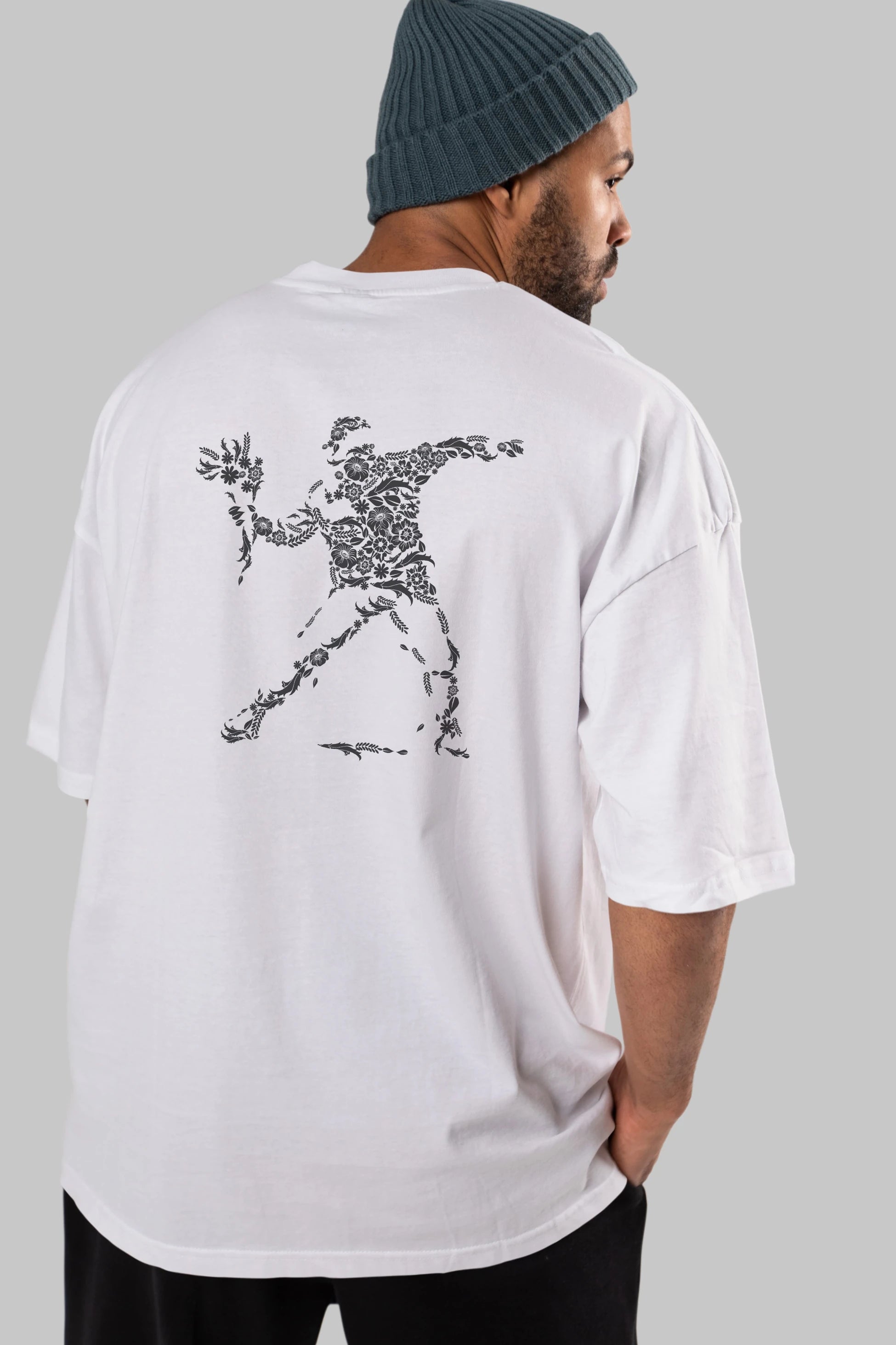 Flourish Vandalism Arka Baskılı Oversize t-shirt %100 pamuk Erkek Kadın Unisex
