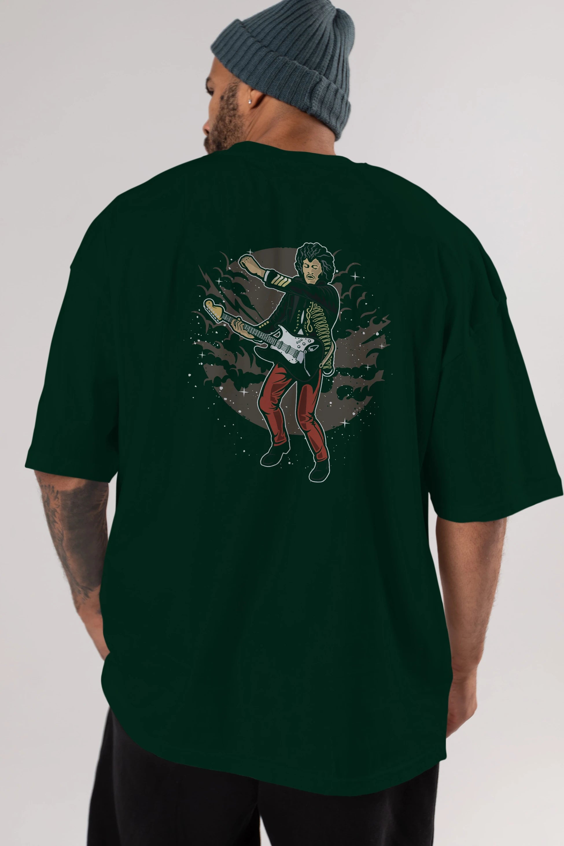 JIMMY HENDRIX Arka Baskılı Oversize t-shirt Erkek Kadın Unisex %100 Pamuk