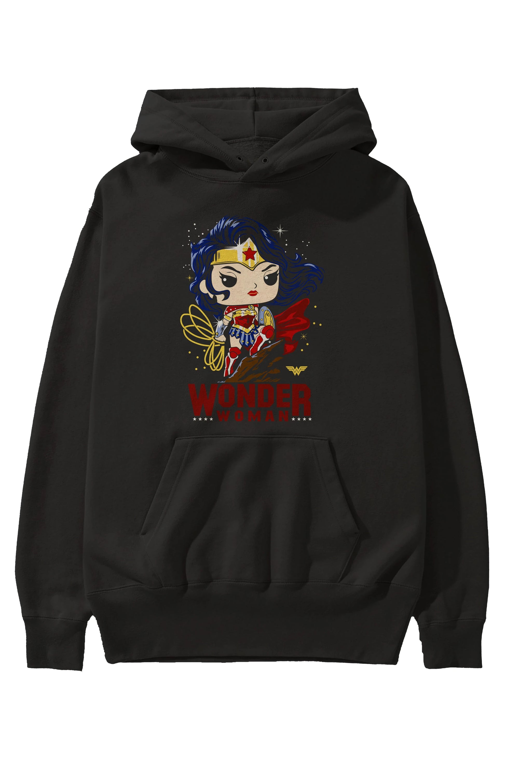 Wonder Woman (2) Ön Baskılı Hoodie Oversize Kapüşonlu Sweatshirt Erkek Kadın Unisex