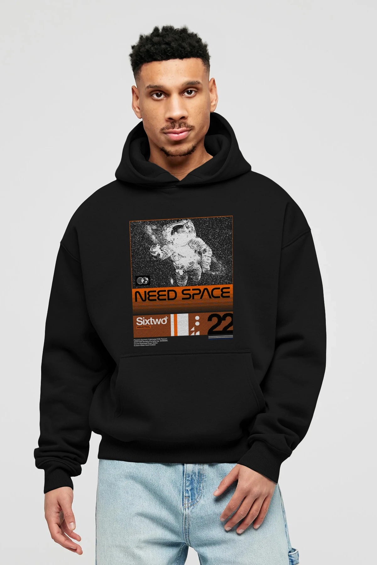 Need Space Ön Baskılı Hoodie Oversize Kapüşonlu Sweatshirt Erkek Kadın Unisex