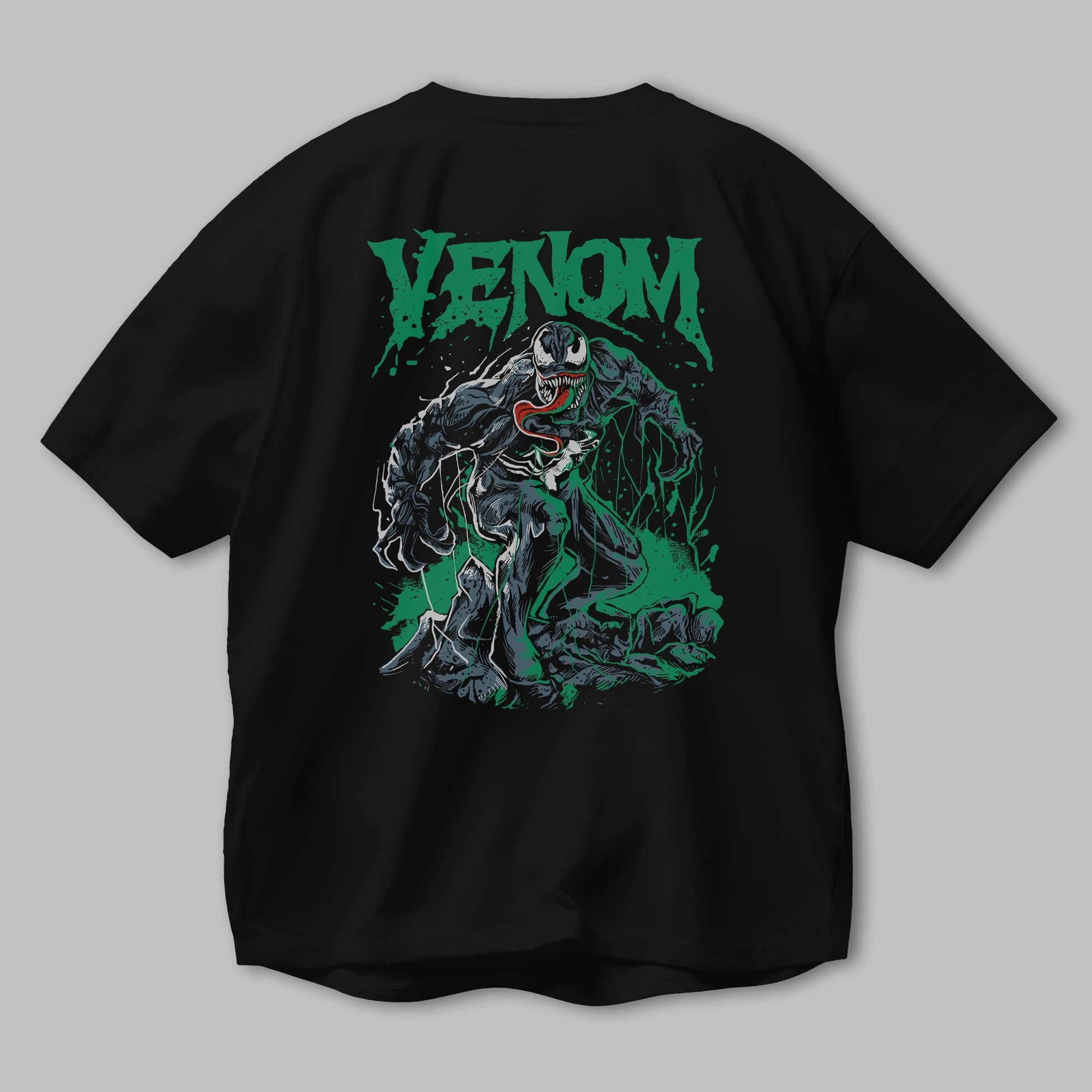 Venom (3) Arka Baskılı Oversize t-shirt Erkek Kadın Unisex %100 Pamuk Bisiklet Yaka tişort