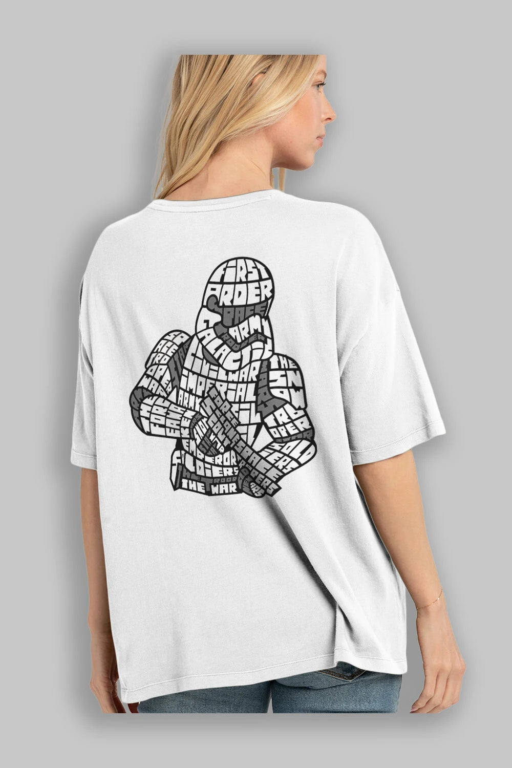 First Order Arka Baskılı Oversize t-shirt %100 pamuk Erkek Kadın Unisex