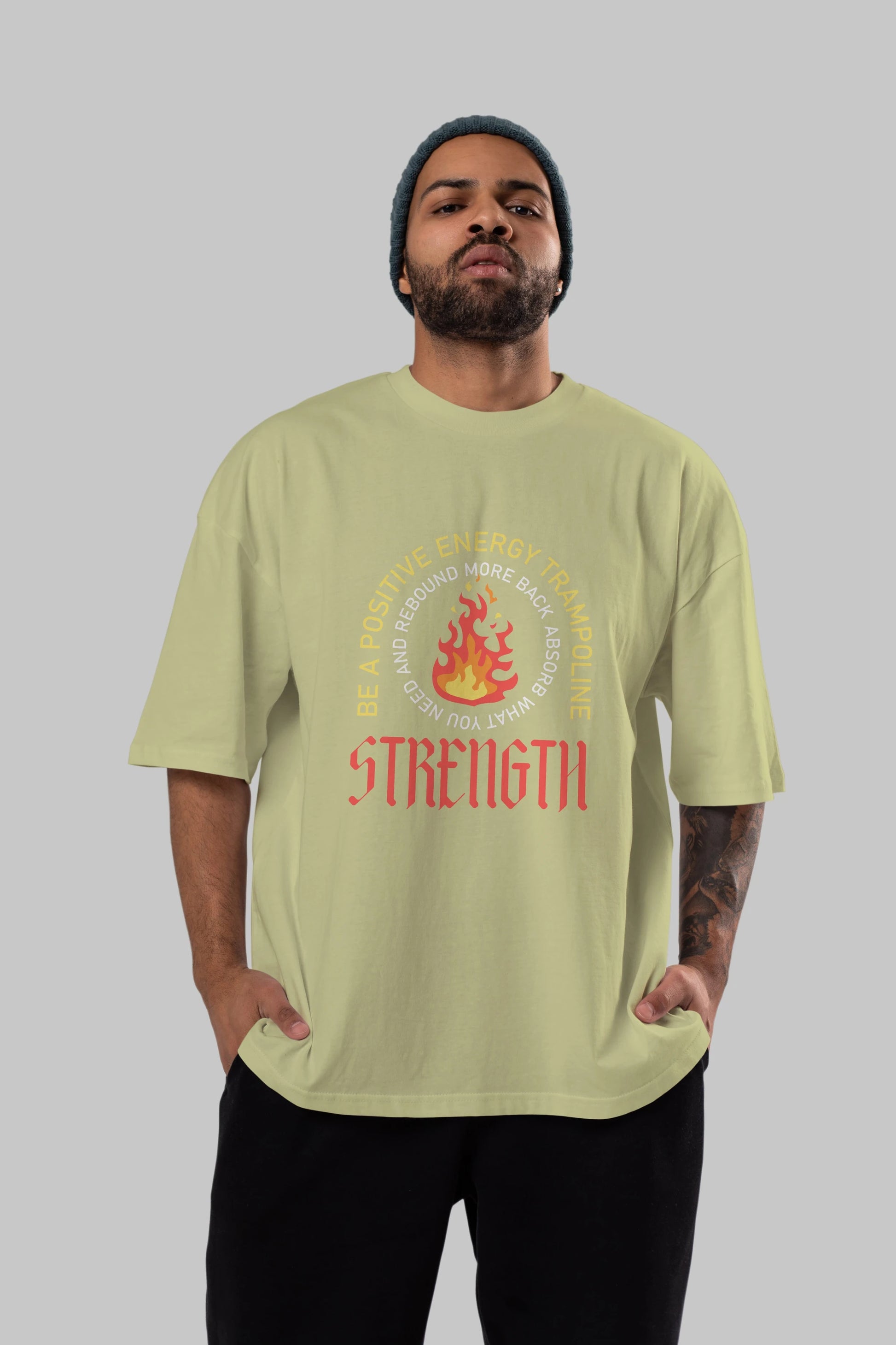 Positive Energy Ön Baskılı Oversize t-shirt Erkek Kadın Unisex