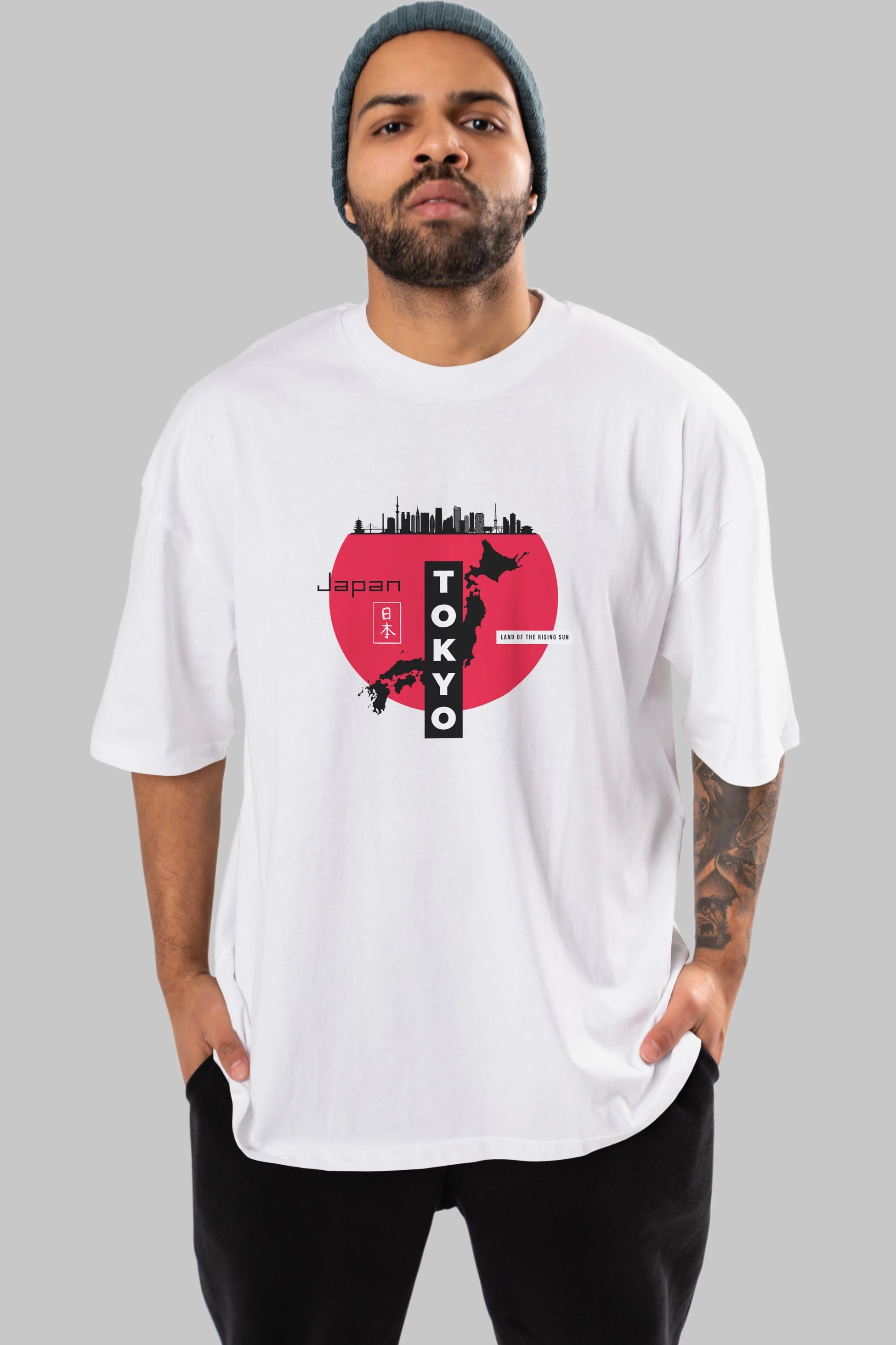 Japan Tokyo Ön Baskılı Oversize t-shirt Erkek Kadın Unisex