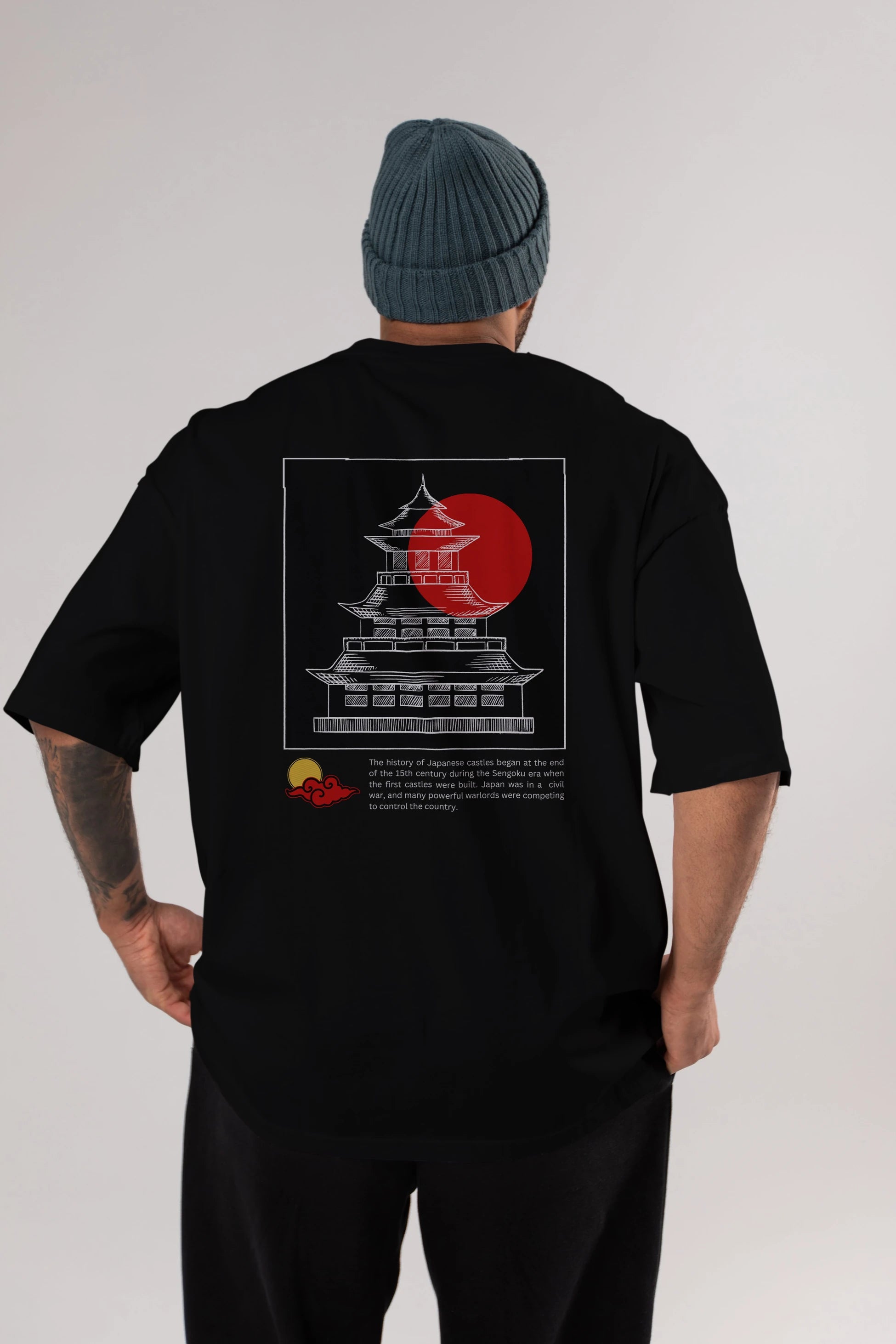 Japan Streetwear Arka Baskılı Oversize t-shirt Erkek Kadın Unisex