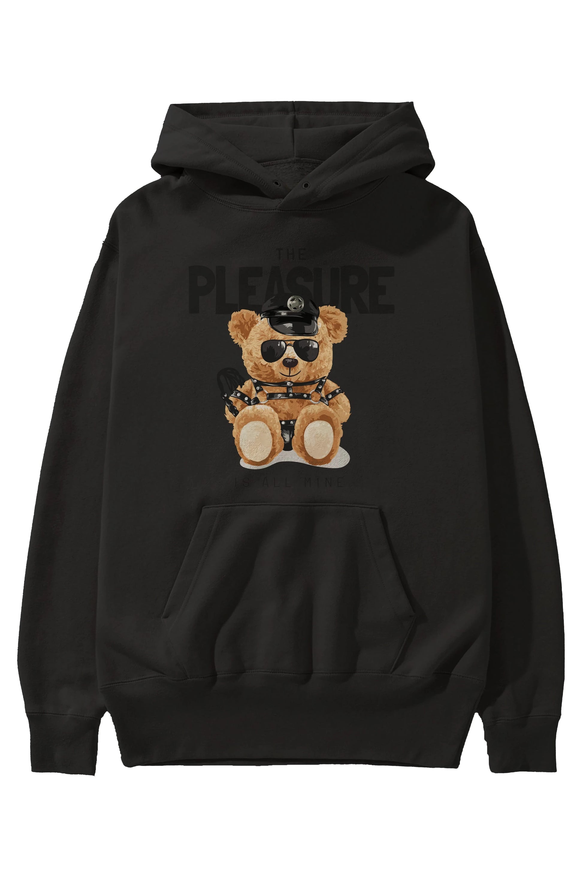Teddy Bear The Pleasure Ön Baskılı Hoodie Oversize Kapüşonlu Sweatshirt Erkek Kadın Unisex