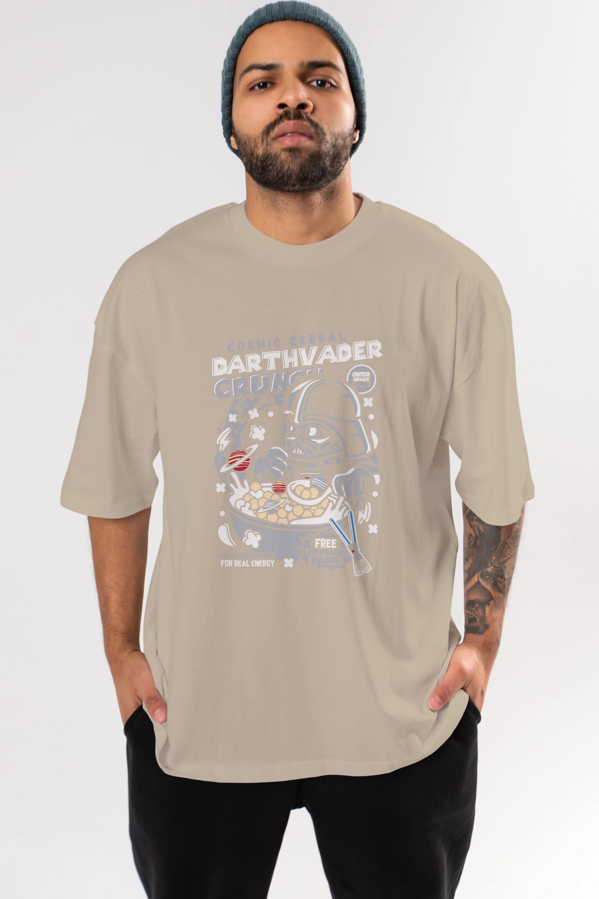 Darth Vader (2) Ön Baskılı Oversize t-shirt Erkek Kadın Unisex %100 Pamuk Bisiklet Yaka tişort