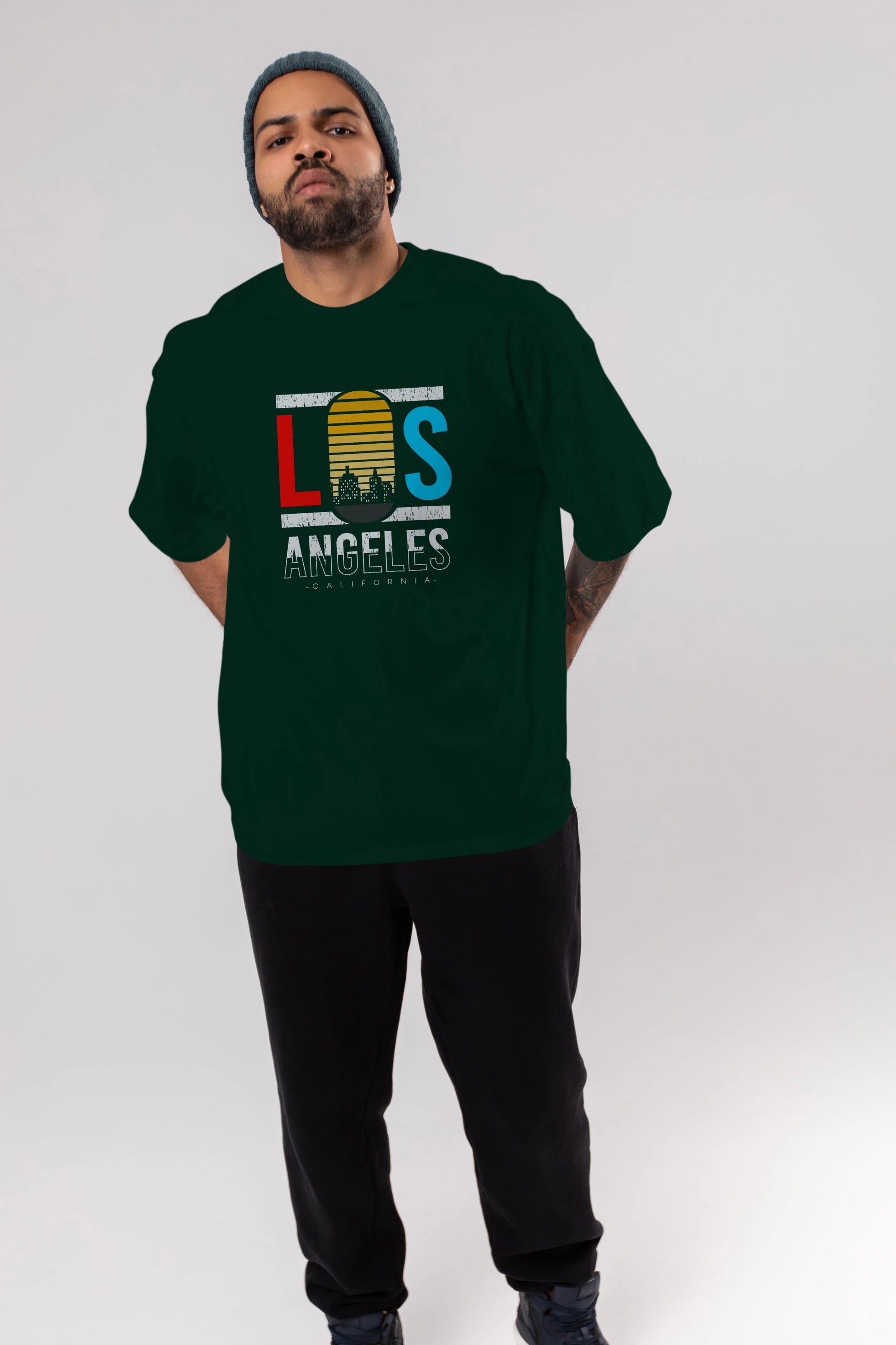 Los Angeles Ön Baskılı Oversize t-shirt Erkek Kadın Unisex