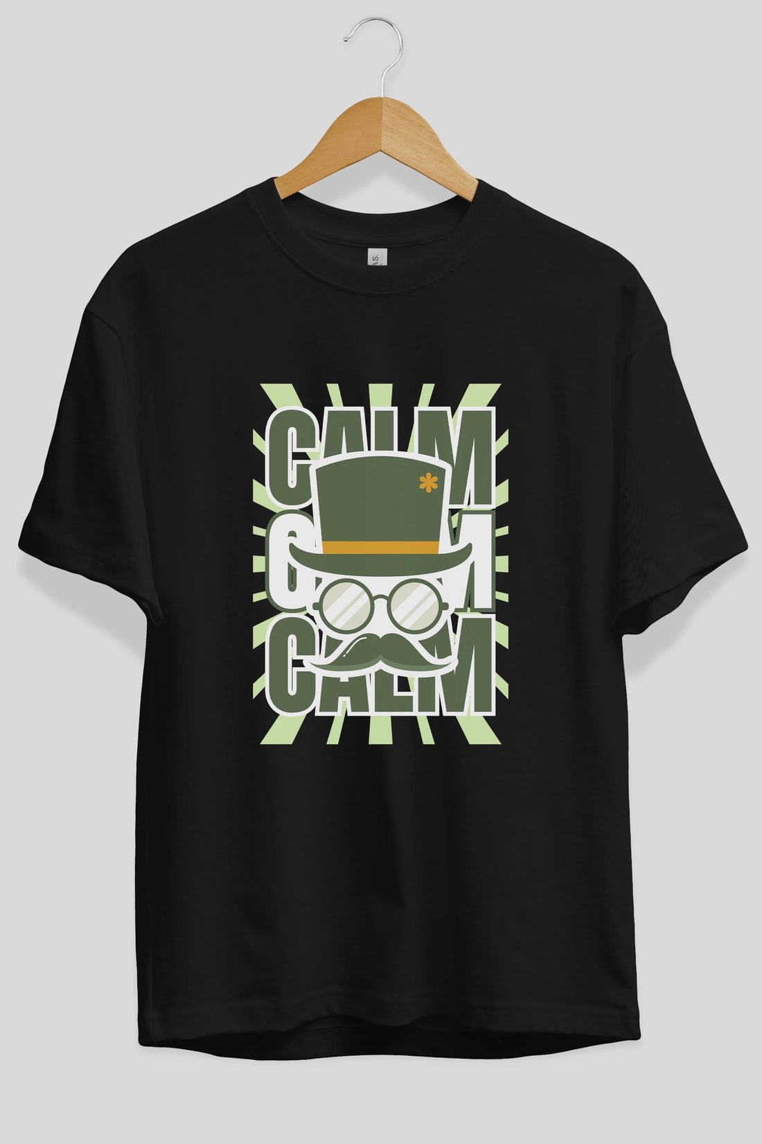 Calm Yazılı Ön Baskılı Oversize t-shirt Erkek Kadın Unisex