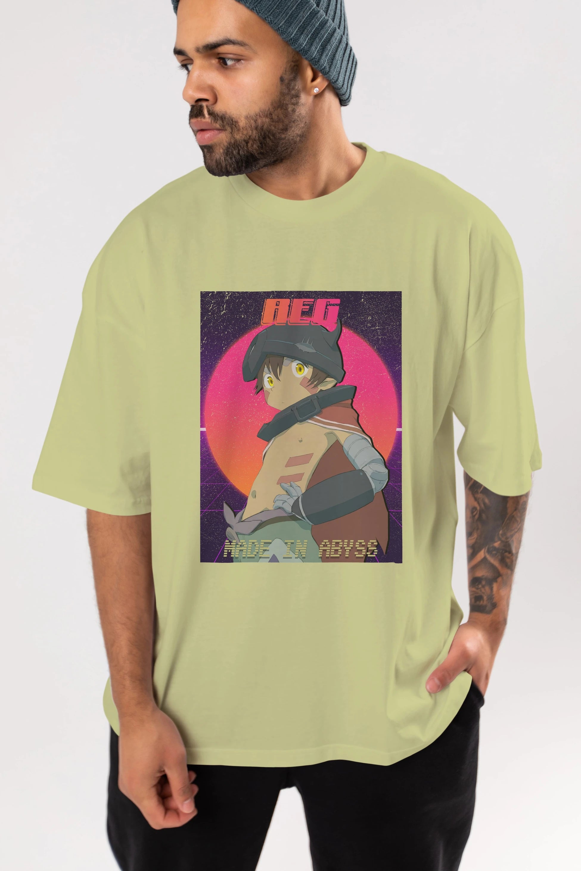 Reg 7 Anime Ön Baskılı Oversize t-shirt %100 pamuk Erkek Kadın Unisex