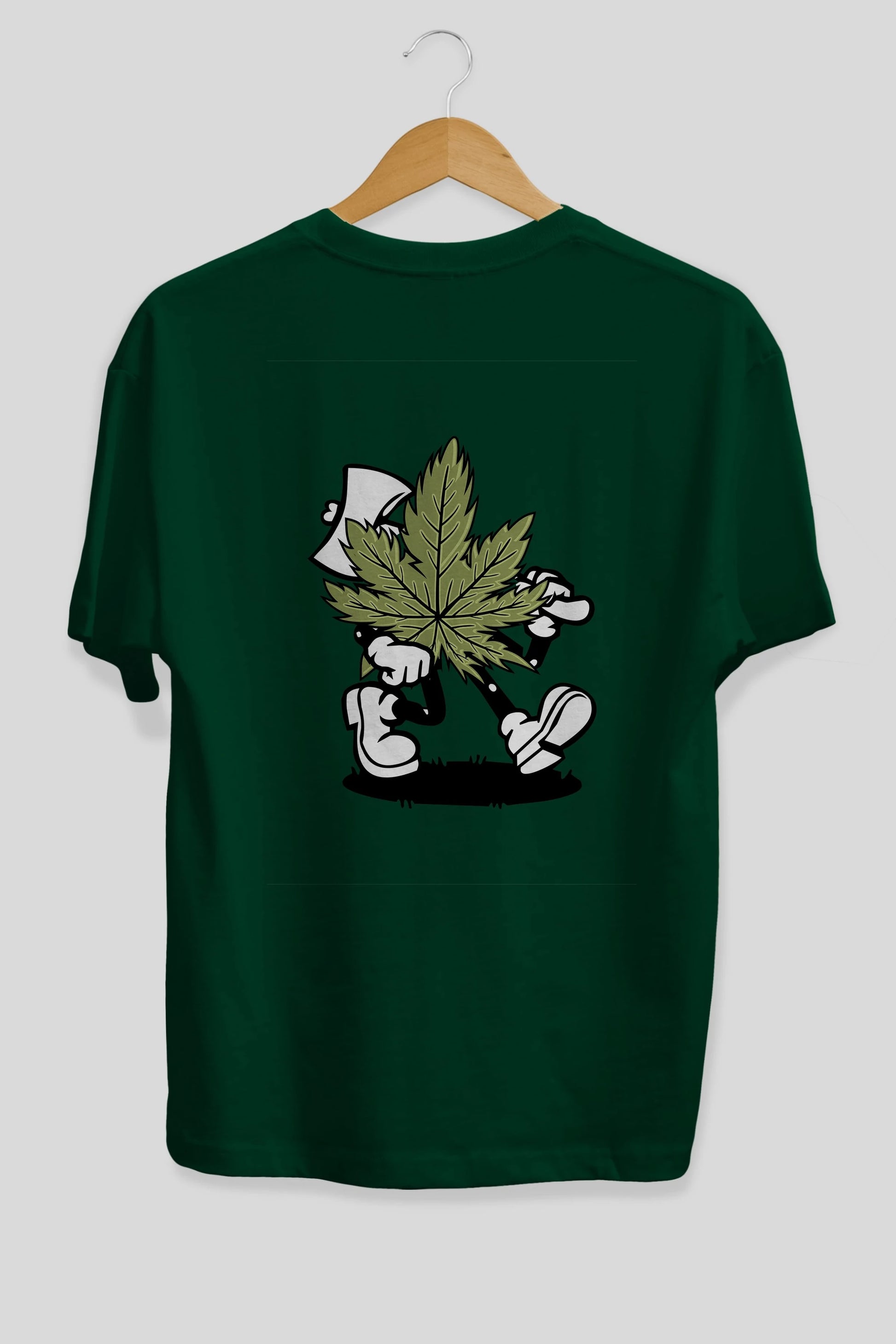 Weed Arka Baskılı Oversize t-shirt Erkek Kadın Unisex %100 Pamuk tişort