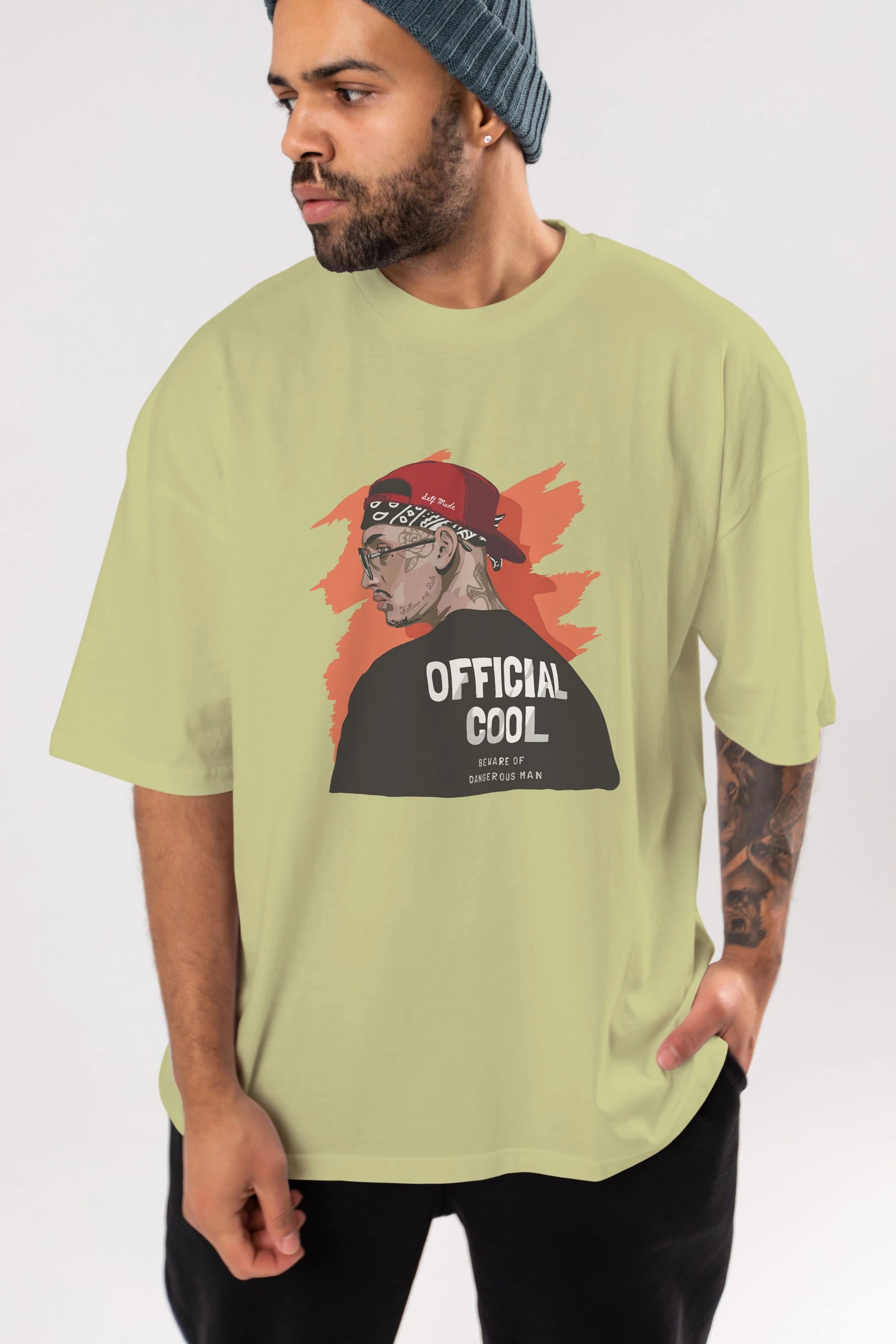 Official Cool Ön Baskılı Oversize t-shirt Erkek Kadın Unisex