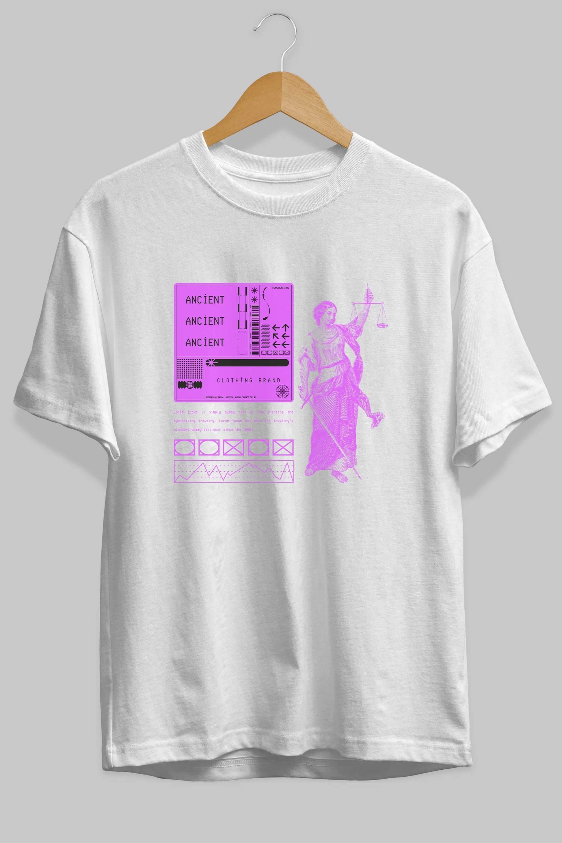 Ancient Streetwear Ön Baskılı Oversize t-shirt Erkek Kadın Unisex