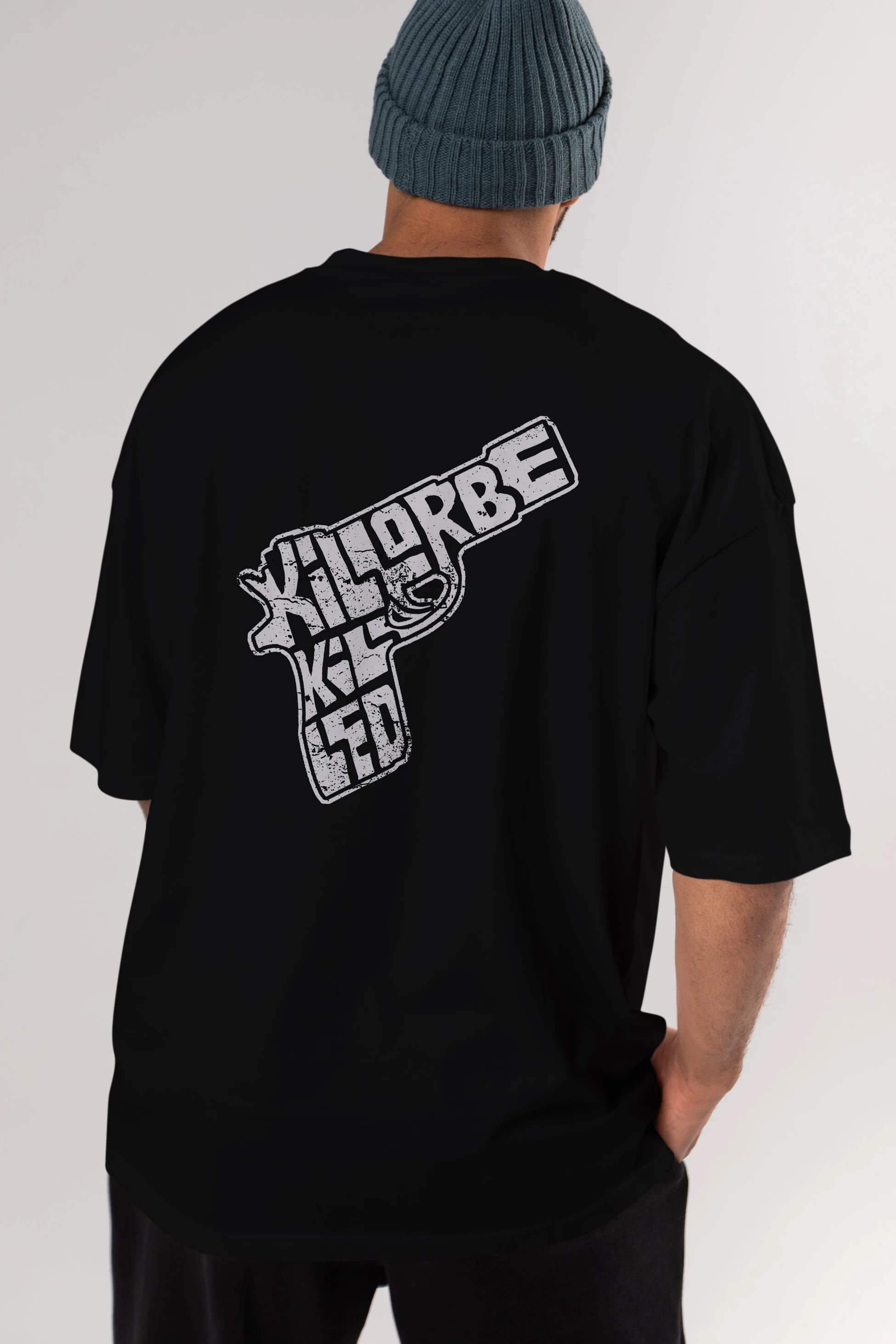 Kill Or Be Killed Arka Baskılı Oversize t-shirt %100 pamuk Erkek Kadın Unisex