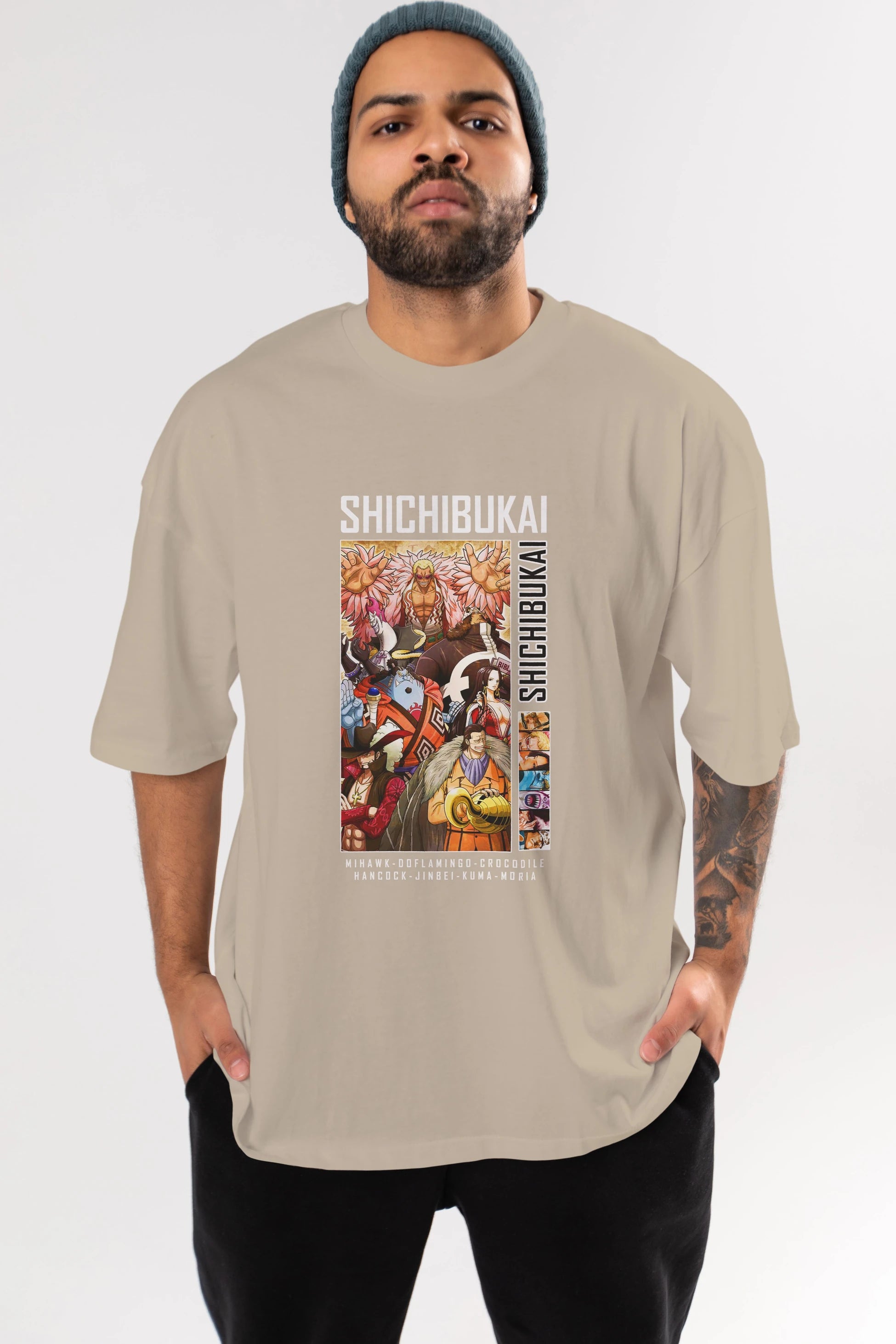 Shichibukai Anime Ön Baskılı Oversize t-shirt Erkek Kadın Unisex