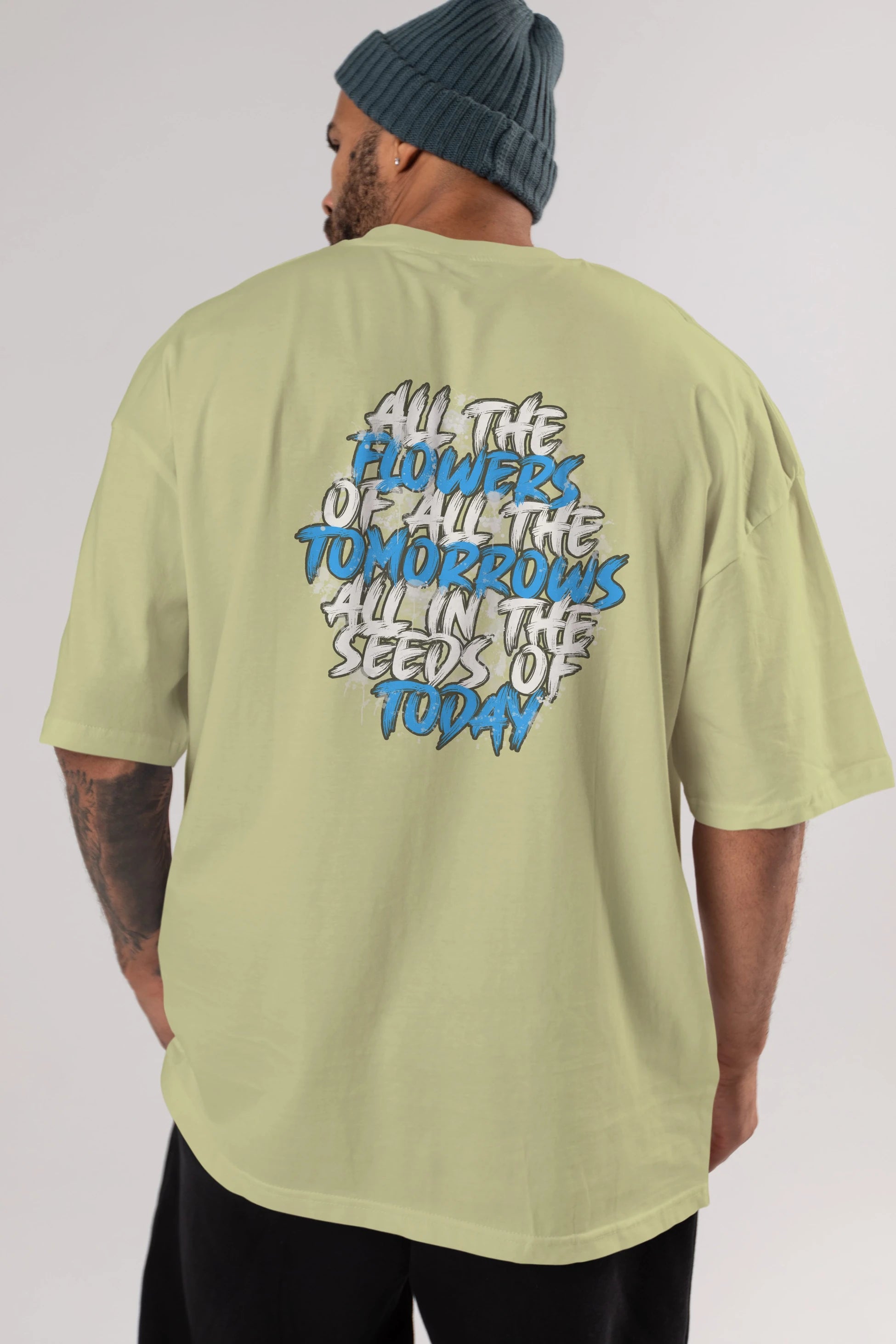 All The Flowers Arka Baskılı Oversize t-shirt Erkek Kadın Unisex