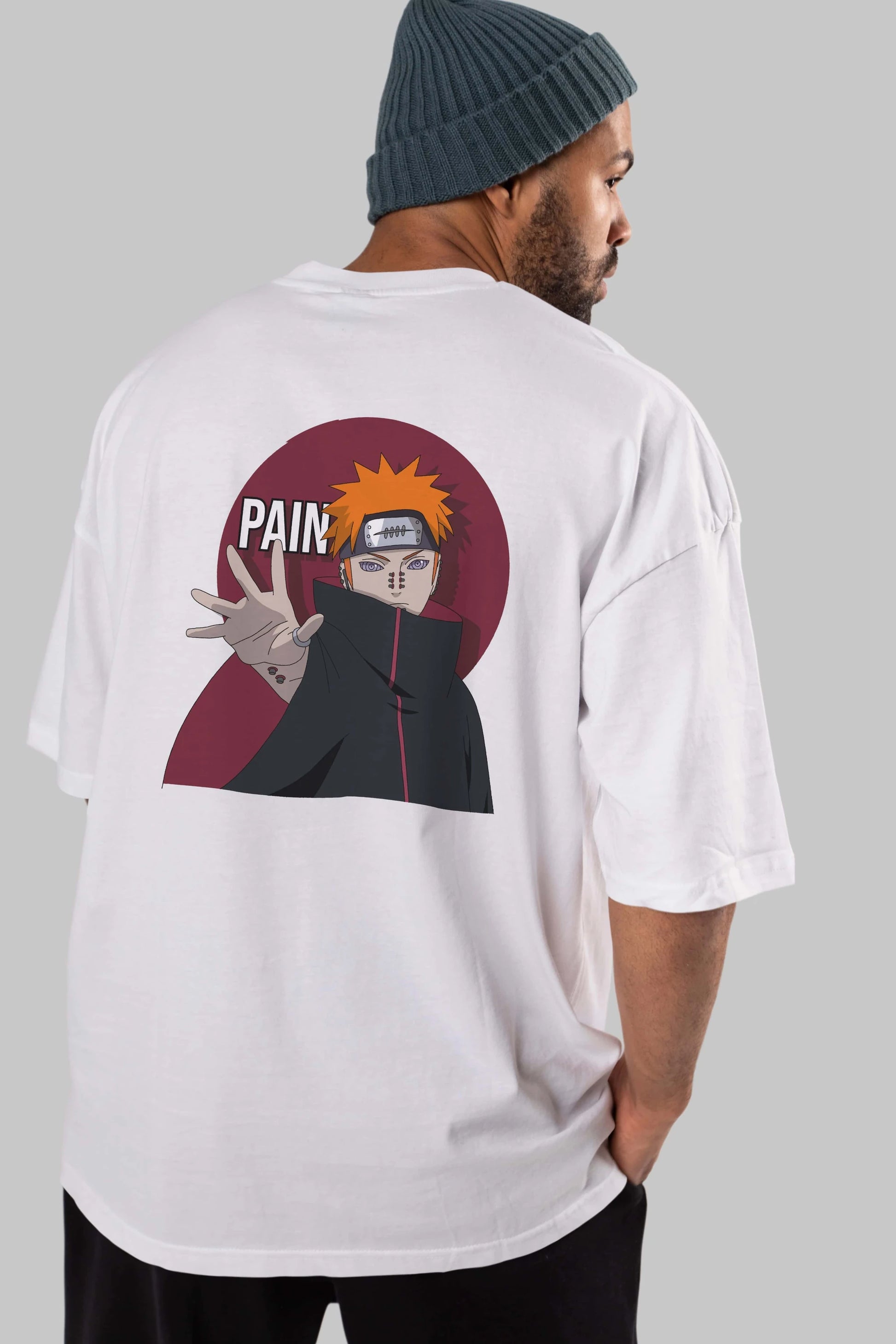 PAIN NARUTO Anime Arka Baskılı Oversize t-shirt Erkek Kadın Unisex