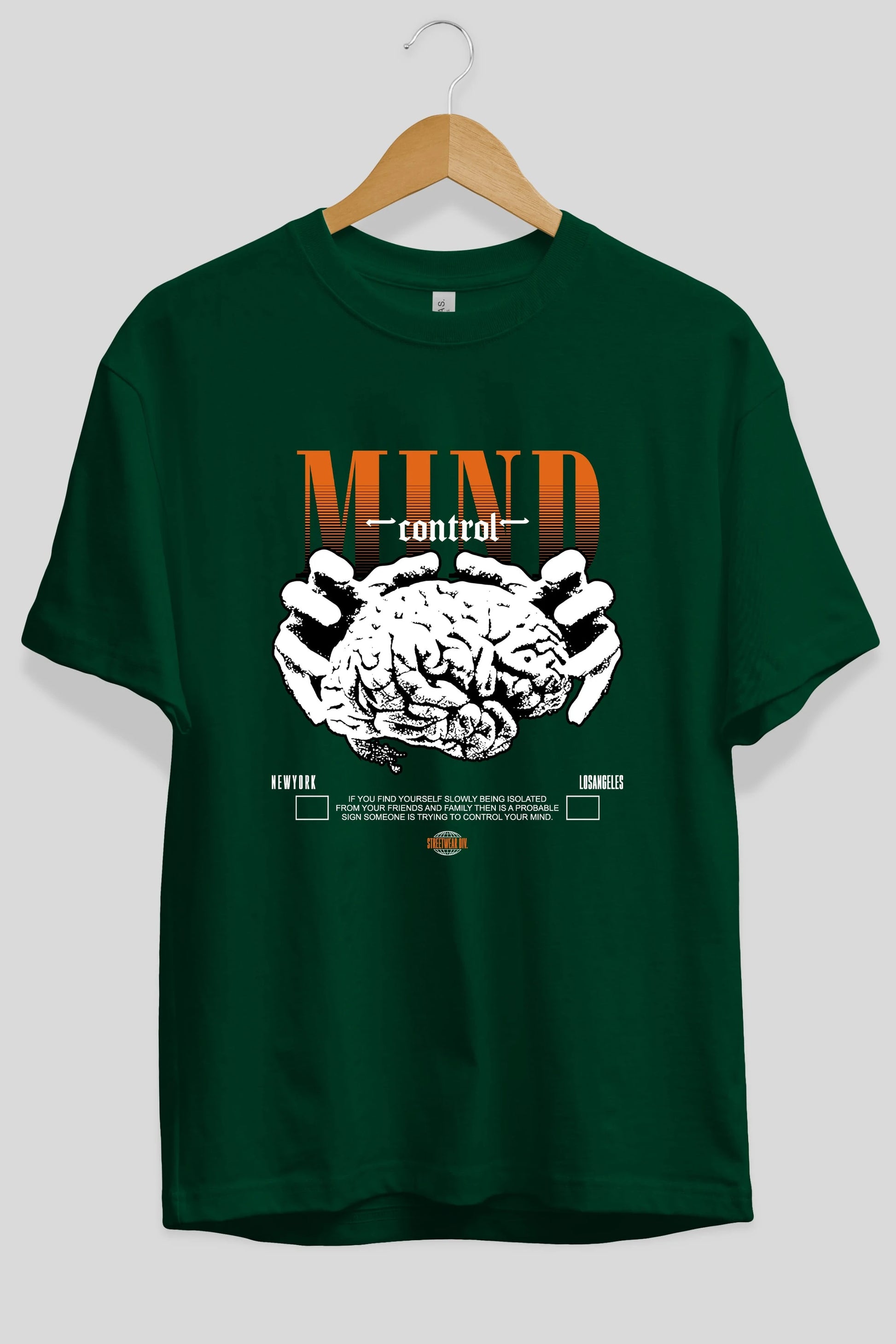 Mind Control Ön Baskılı Oversize t-shirt Erkek Kadın Unisex