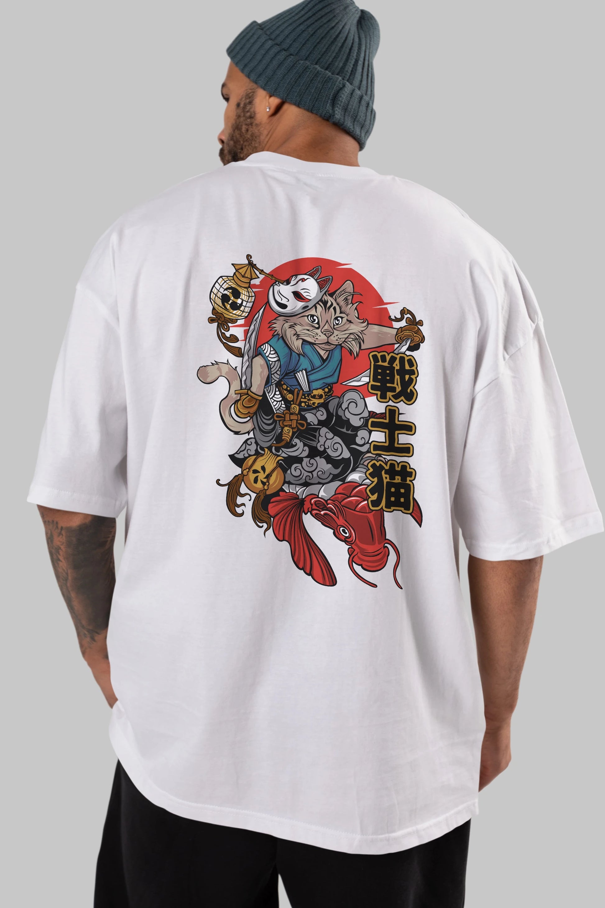 TRIBAL (2) Anime Arka Baskılı Oversize t-shirt Erkek Kadın Unisex