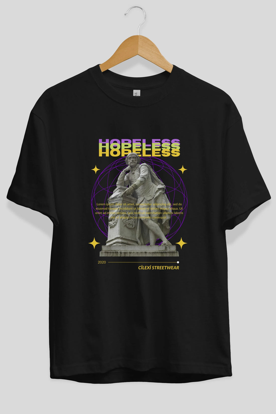 Hopeless Ön Baskılı Oversize t-shirt Erkek Kadın Unisex