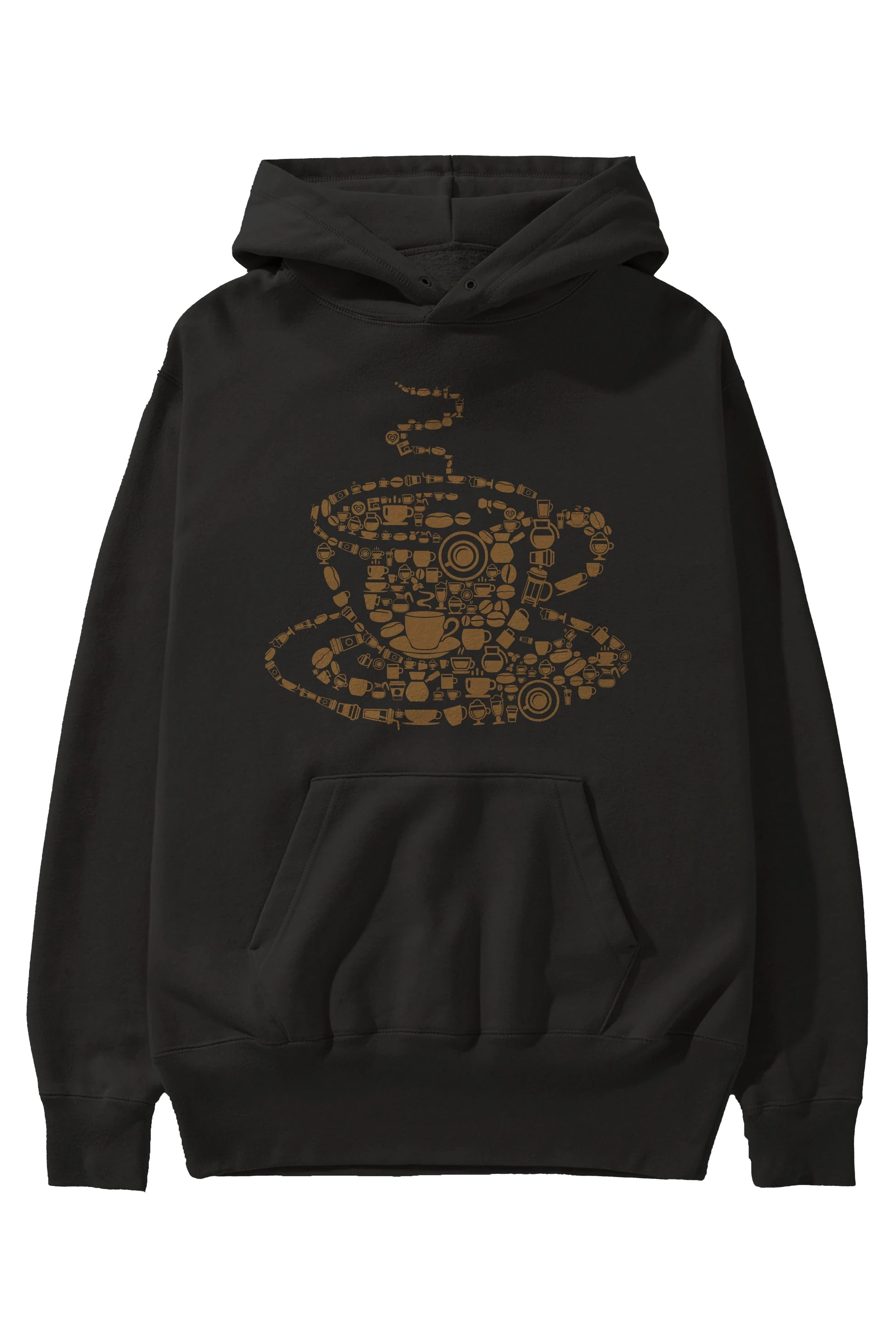 Coffee Ön Baskılı Hoodie Oversize Kapüşonlu Sweatshirt Erkek Kadın Unisex