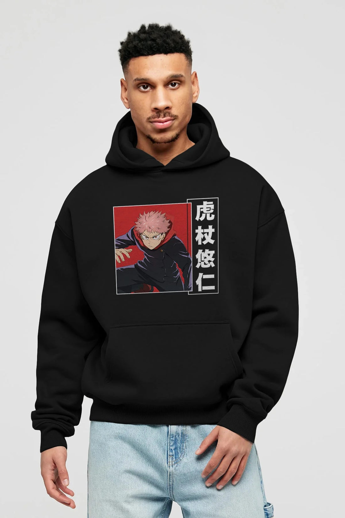 Yuuji Itadori 2 Anime Ön Baskılı Hoodie Oversize Kapüşonlu Sweatshirt Erkek Kadın Unisex