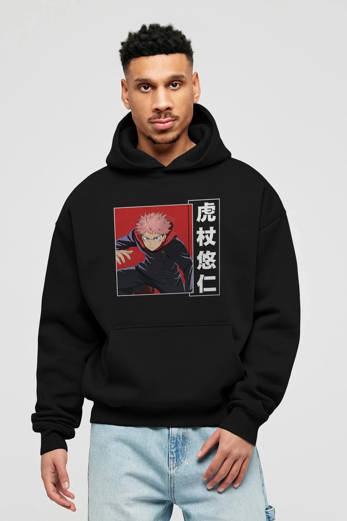Yuuji Itadori 2 Anime Ön Baskılı Hoodie Oversize Kapüşonlu Sweatshirt Erkek Kadın Unisex