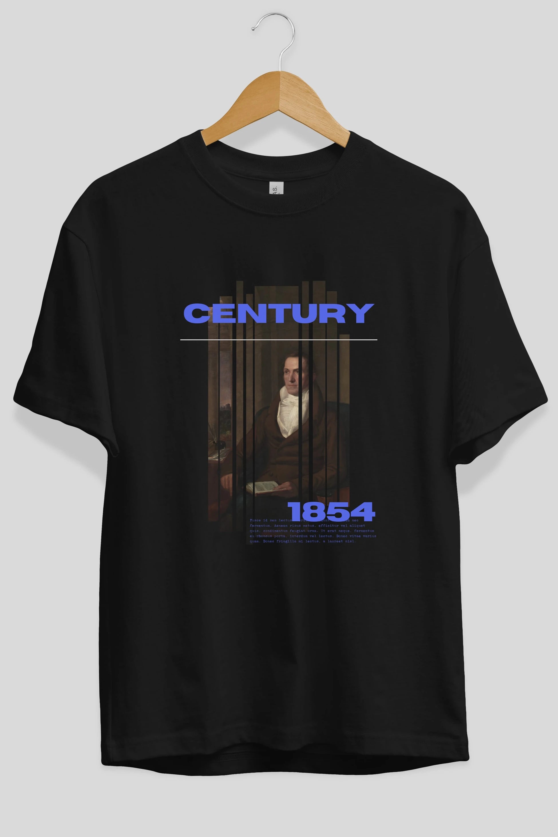 Century 1854 Yazılı Ön Baskılı Oversize t-shirt Erkek Kadın Unisex