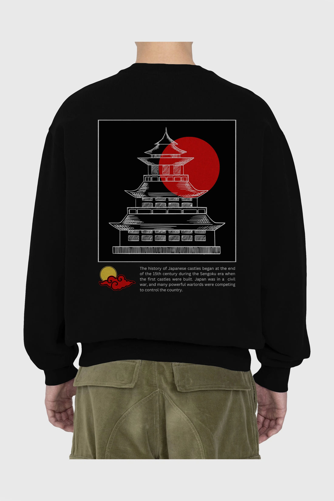 Japan Streetwear Arka Baskılı Oversize Sweatshirt Erkek Kadın Unisex
