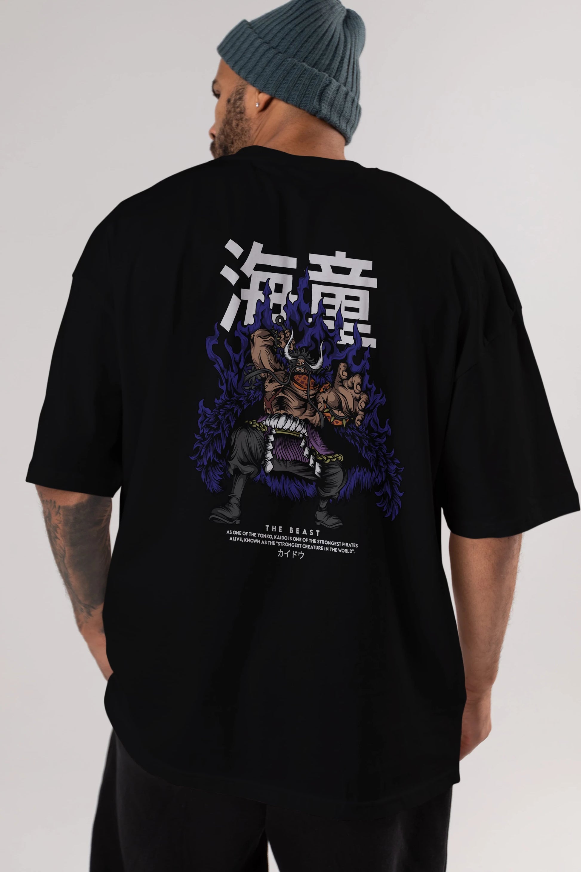 Kaido Anime Arka Baskılı Oversize t-shirt Erkek Kadın Unisex
