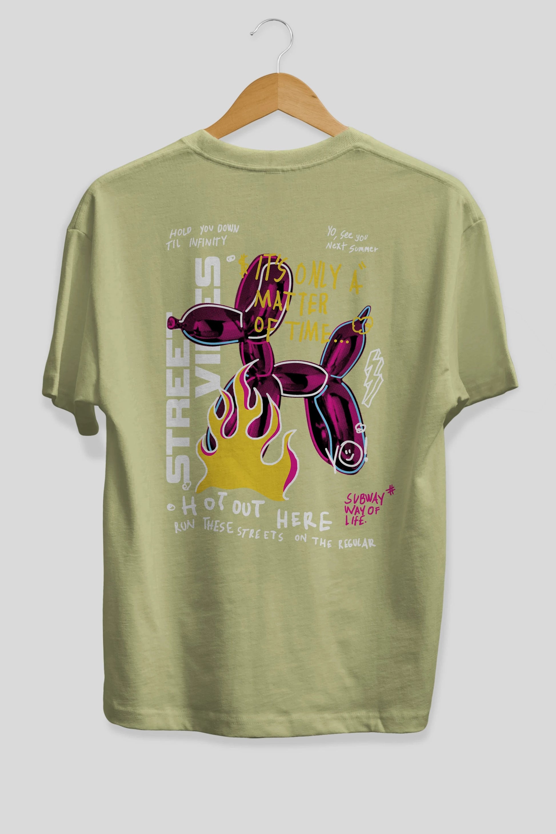Street Vibes Arka Baskılı Oversize t-shirt Erkek Kadın Unisex