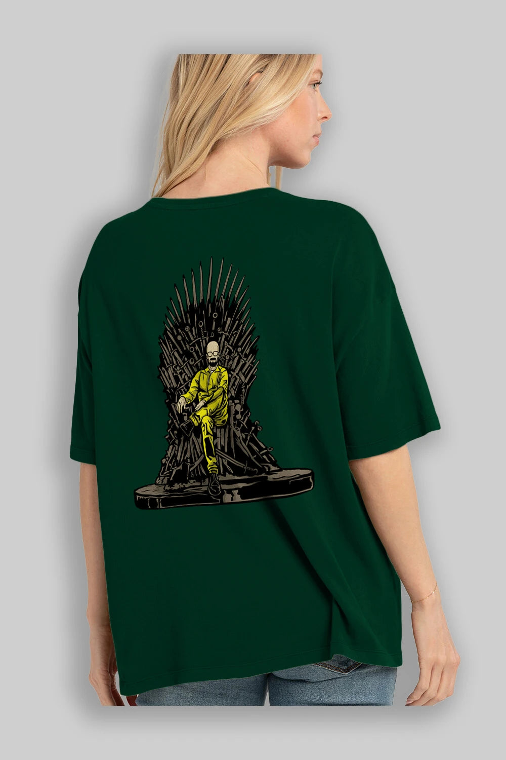 Danger Throne Arka Baskılı Oversize t-shirt Erkek Kadın Unisex %100 Pamuk