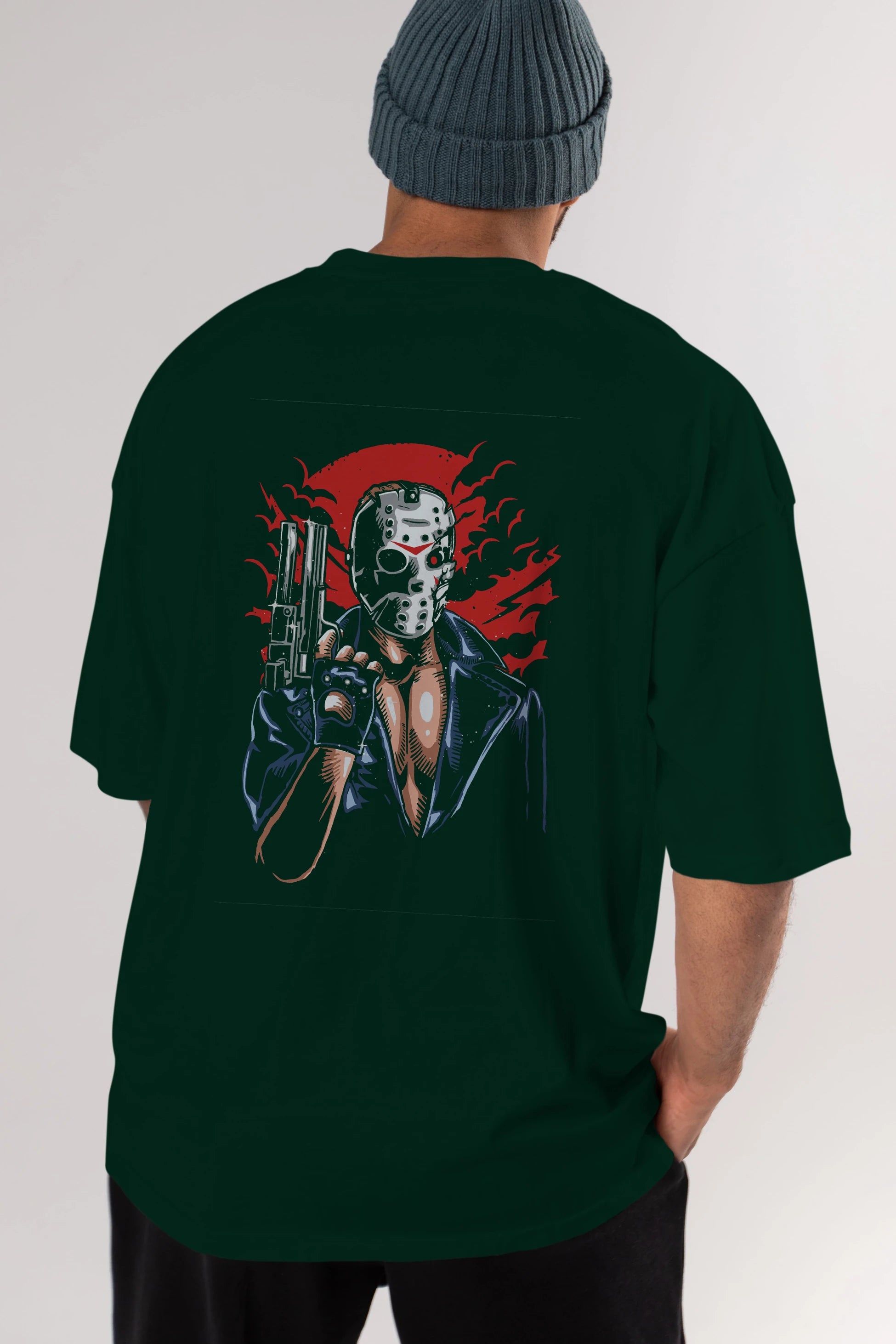 Jason Will Be Back Arka Baskılı Oversize t-shirt Erkek Kadın Unisex %100 Pamuk