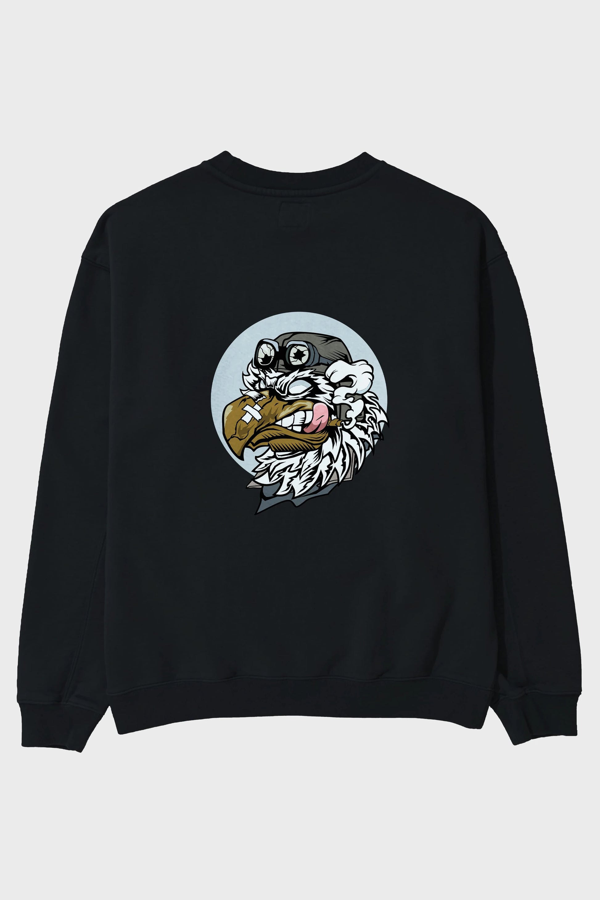 Bird Pilot Arka Baskılı Oversize Sweatshirt Erkek Kadın Unisex