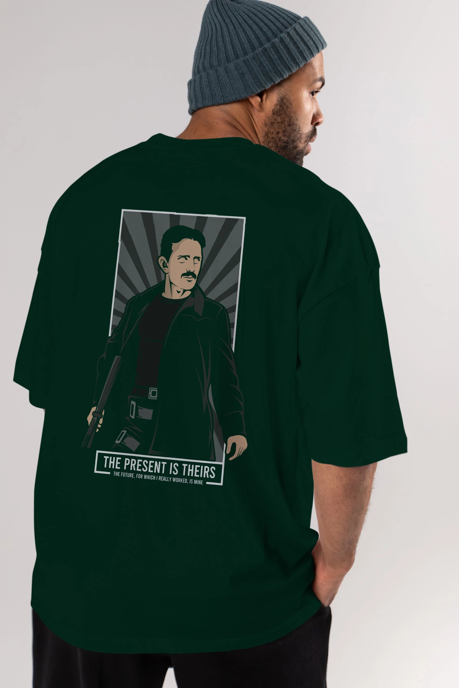 Tesla Matrix Arka Baskılı Oversize t-shirt Erkek Kadın Unisex %100 Pamuk tişort